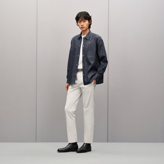 Indigo "Clous De Selle" Overshirt