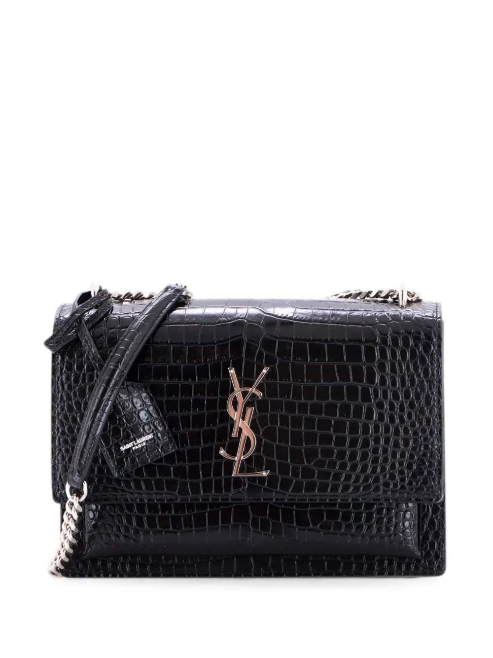 Sunset Crocodile Embossed Leather Medium crossbody bag
