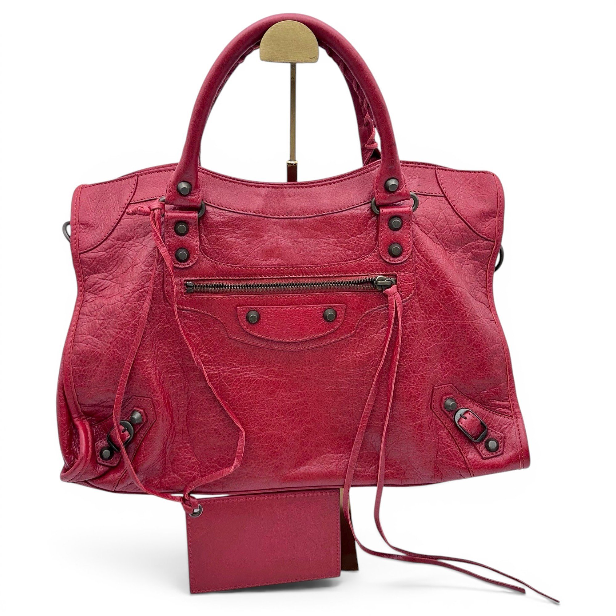 City leather handbag