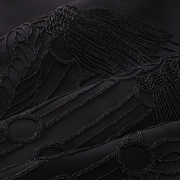 Noir Trompe l'Oeil Brandebourg Stole