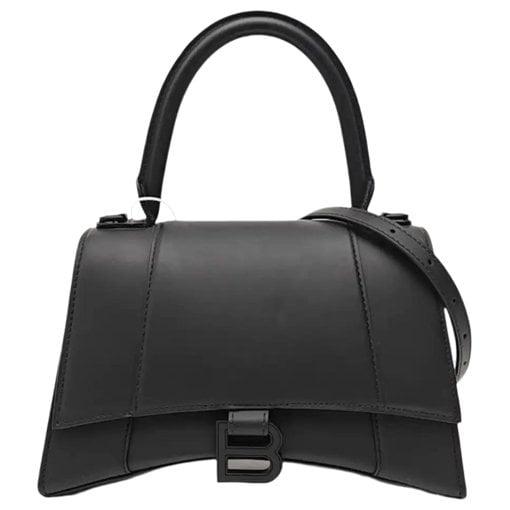 Hourglass leather handbag