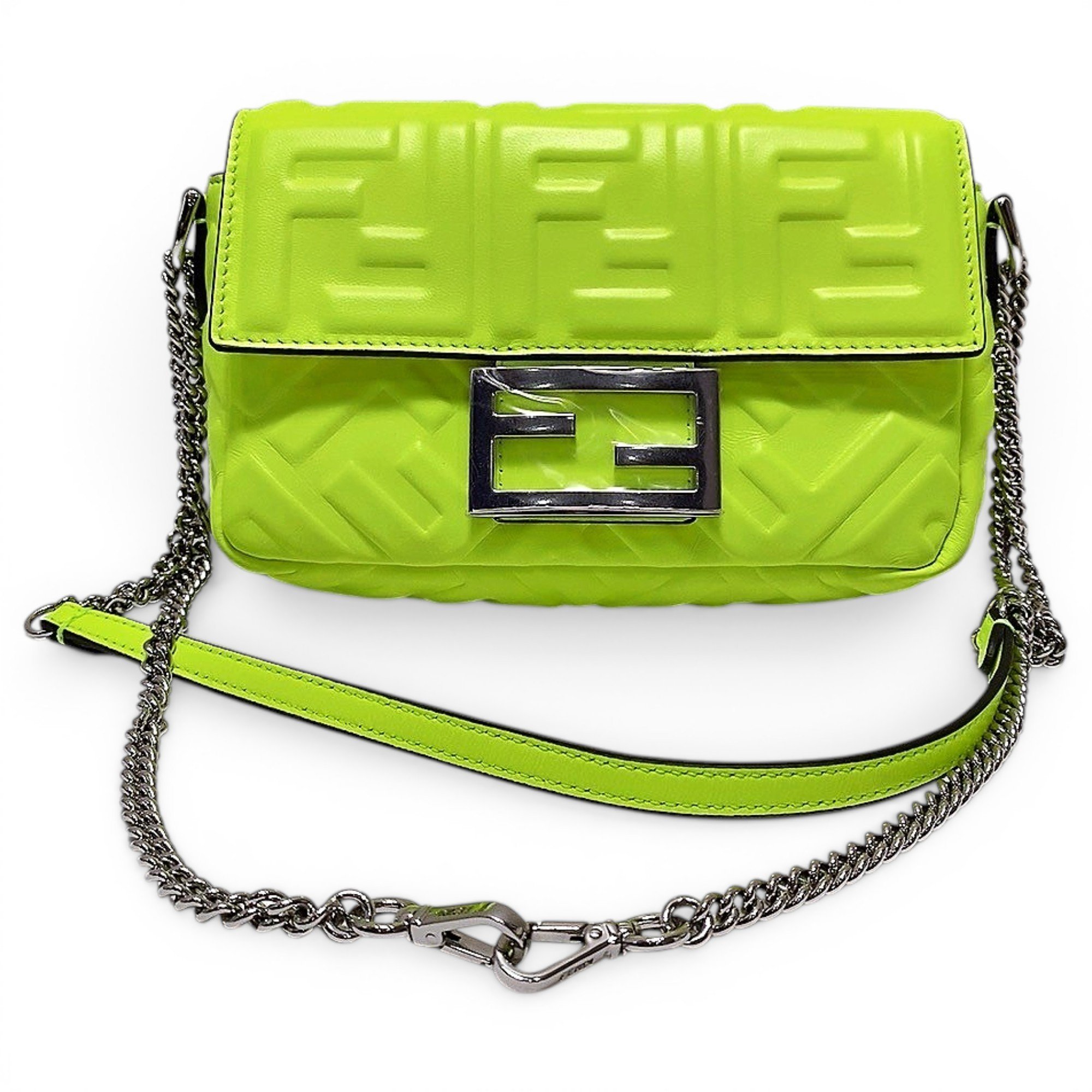 Baguette Chain Midi leather handbag