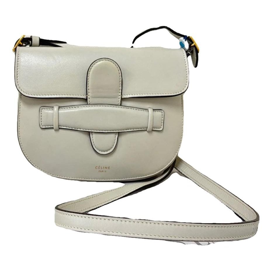 Symmetrical leather handbag