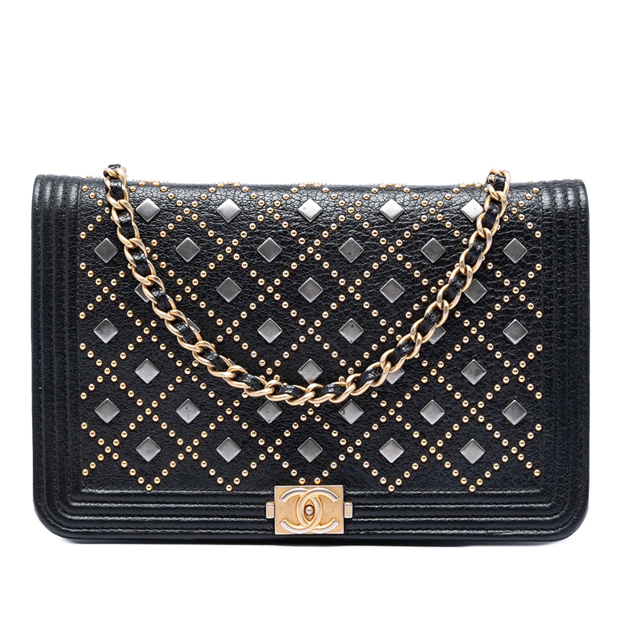 Wallet On Chain leather handbag