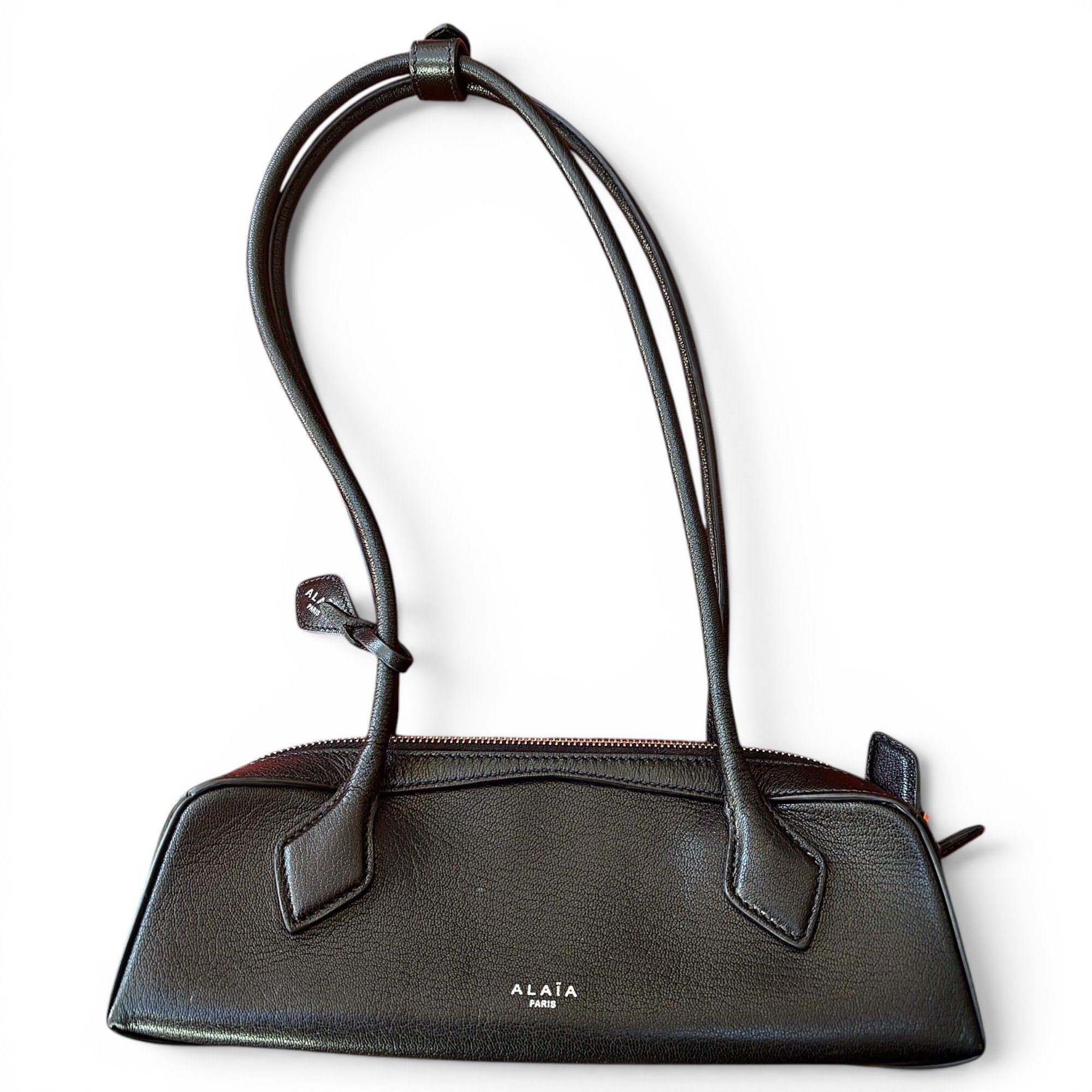 Tube leather handbag