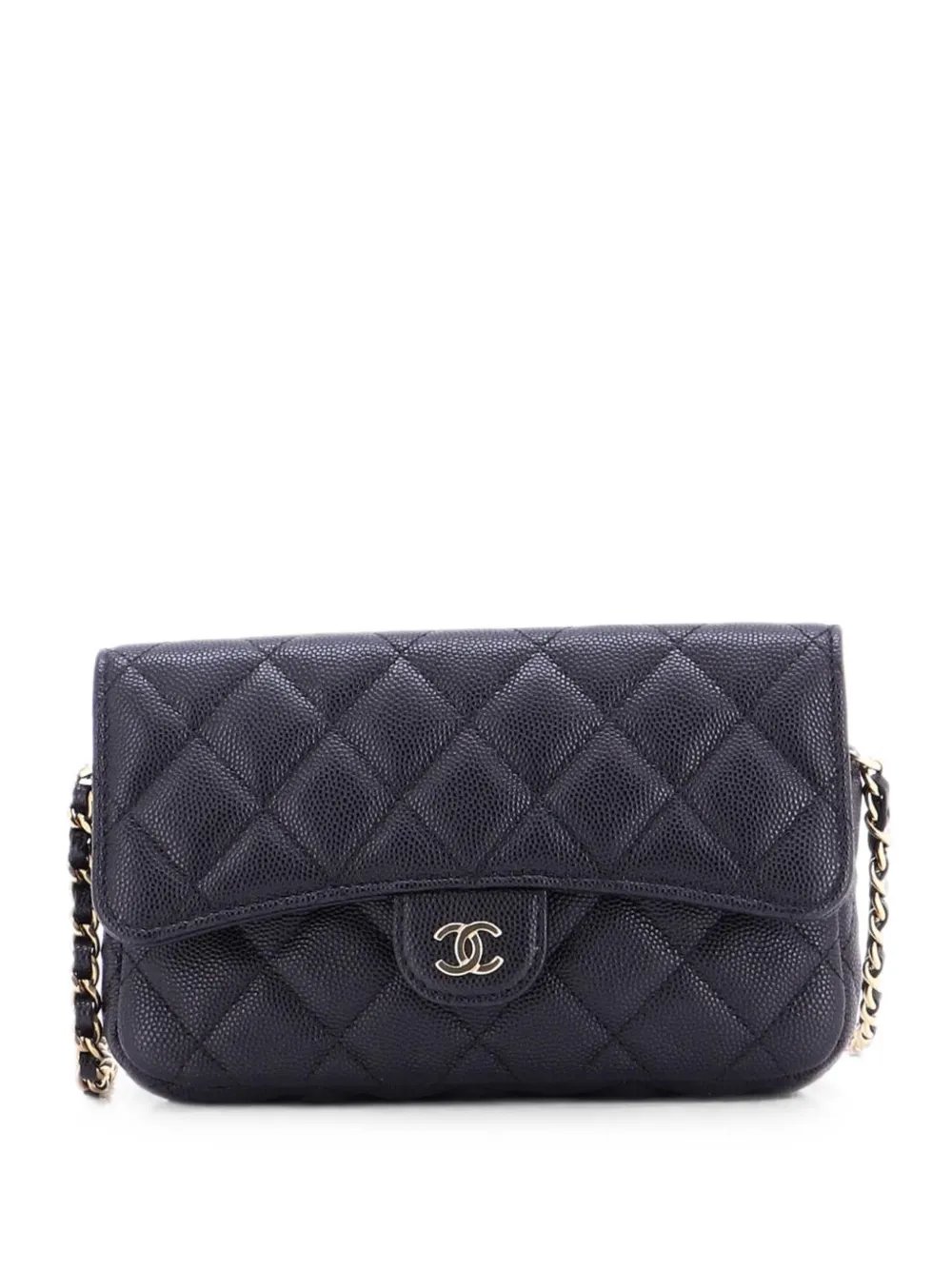 Classic Flap Phone Holder with Chain Quilted Caviar clutch bag