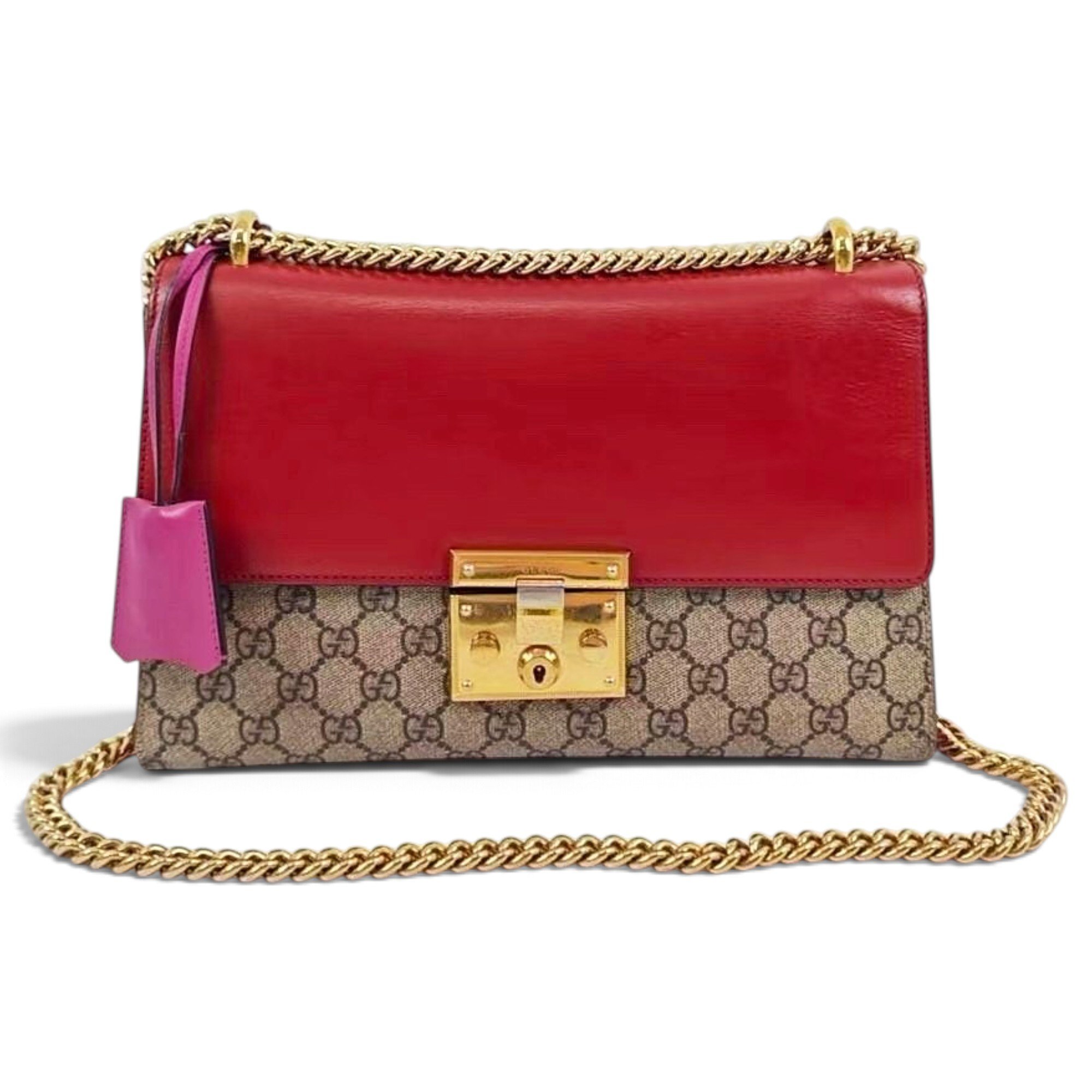Padlock leather handbag