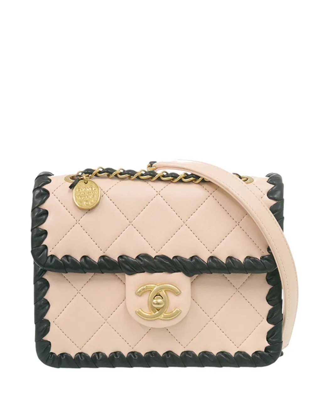 2021-2026 Mini CC Quilted Bicolor Calfskin Braided My Own Frame Flap crossbody bag