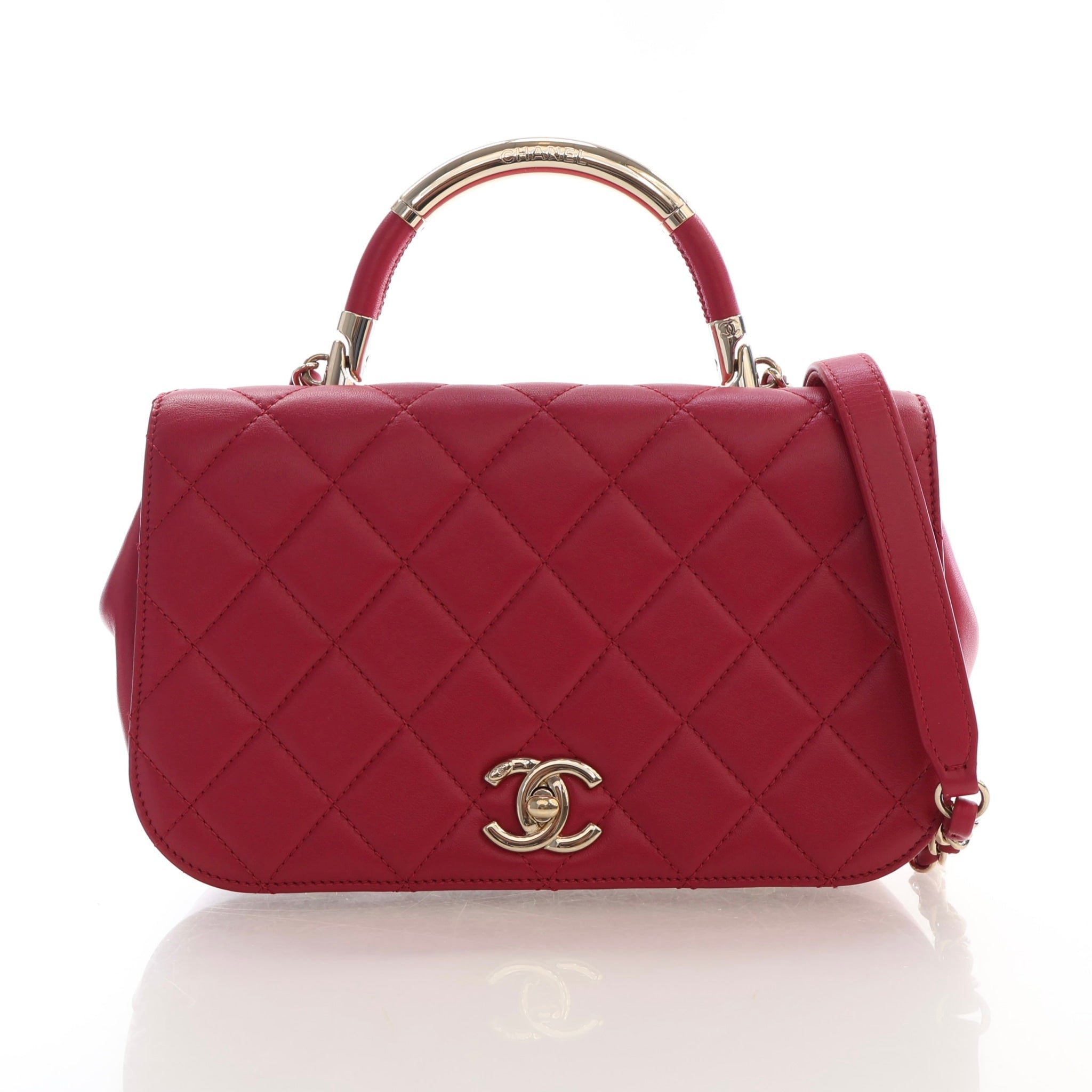 Chanel Small Lambskin Carry Chic Flap Bag