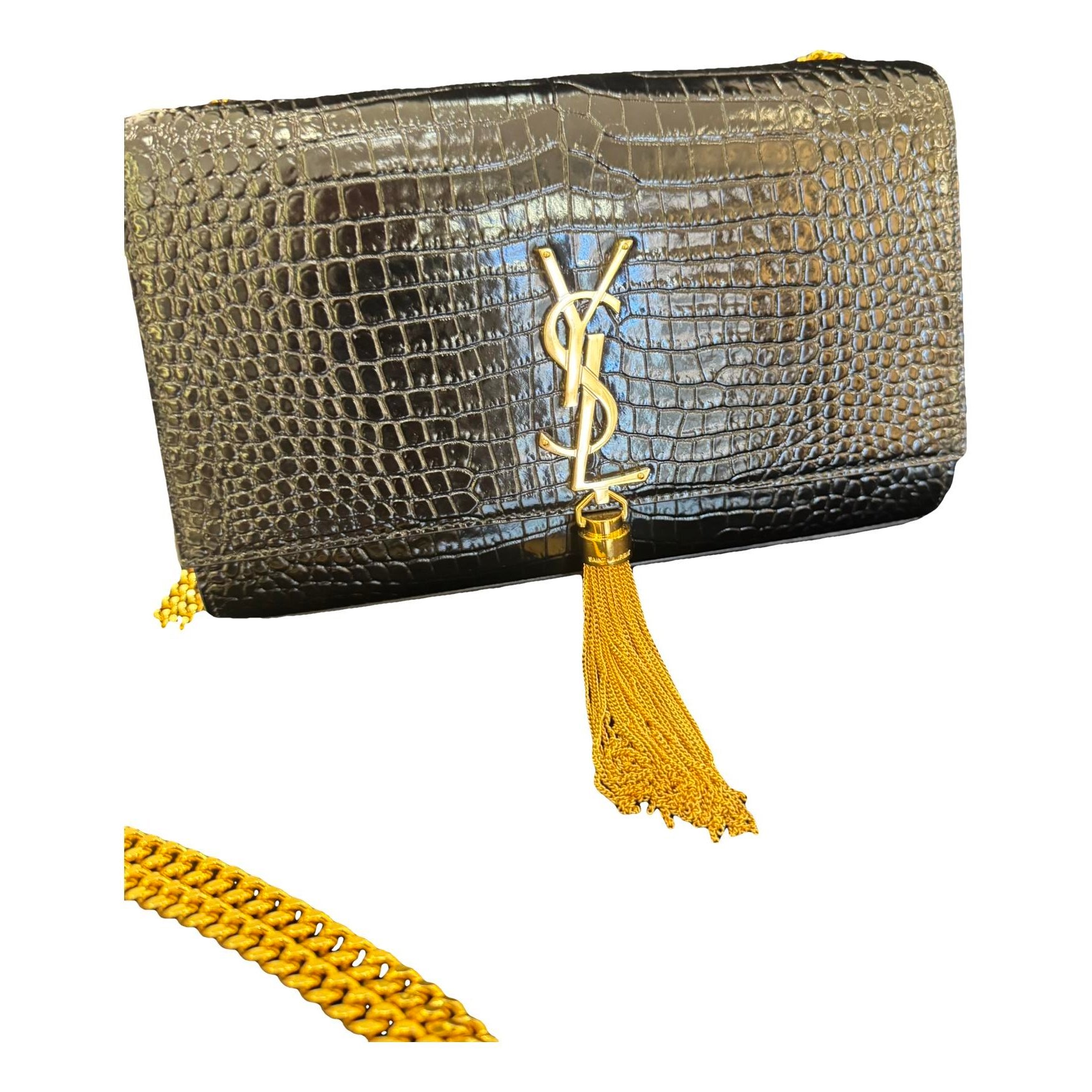 Pompom Kate patent leather crossbody bag
