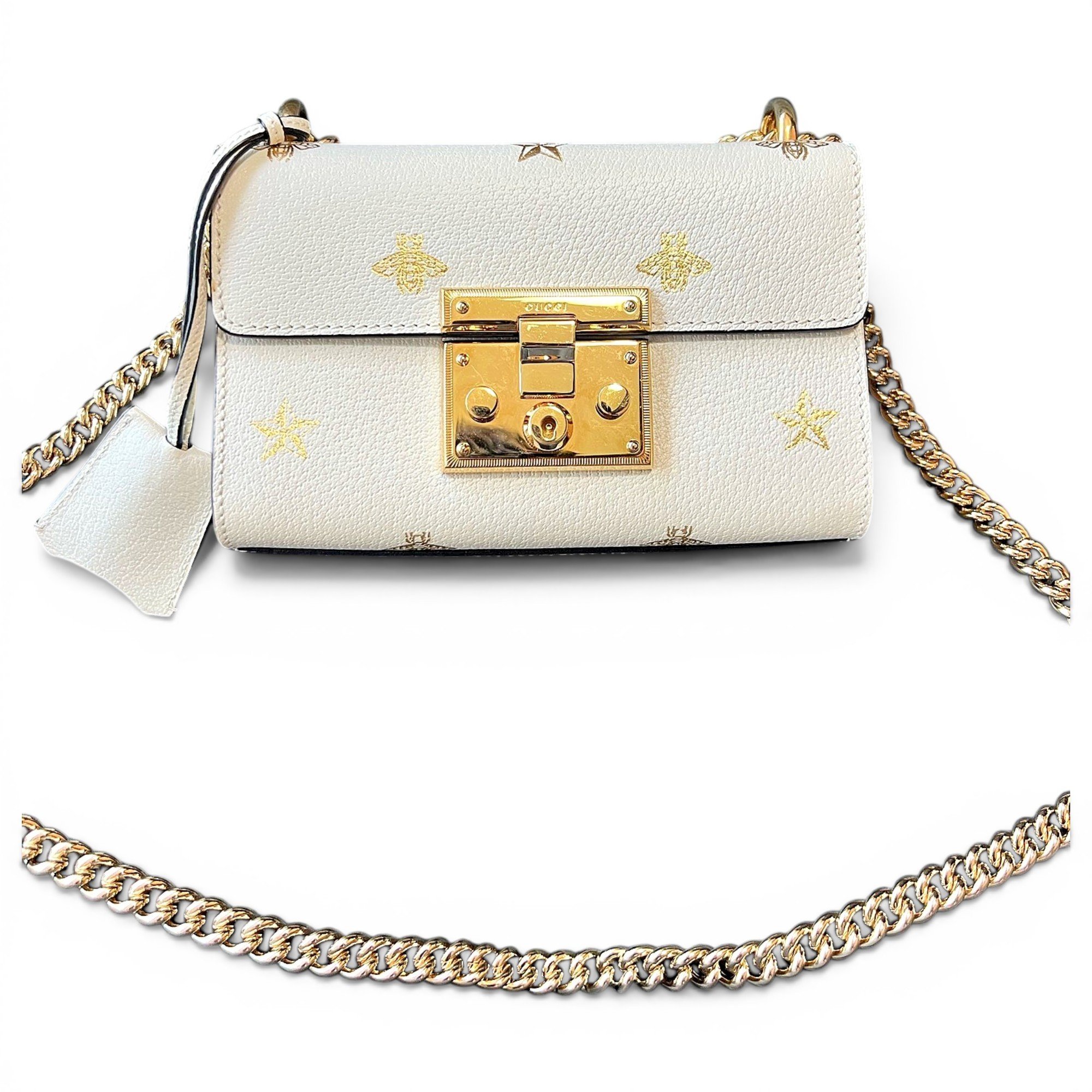 Padlock leather handbag