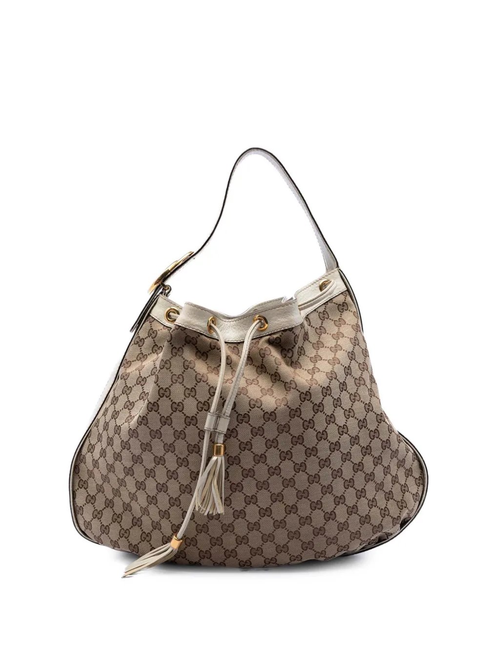 2016-2026 GG Canvas Interlocking Icon Drawstring Hobo shoulder bag