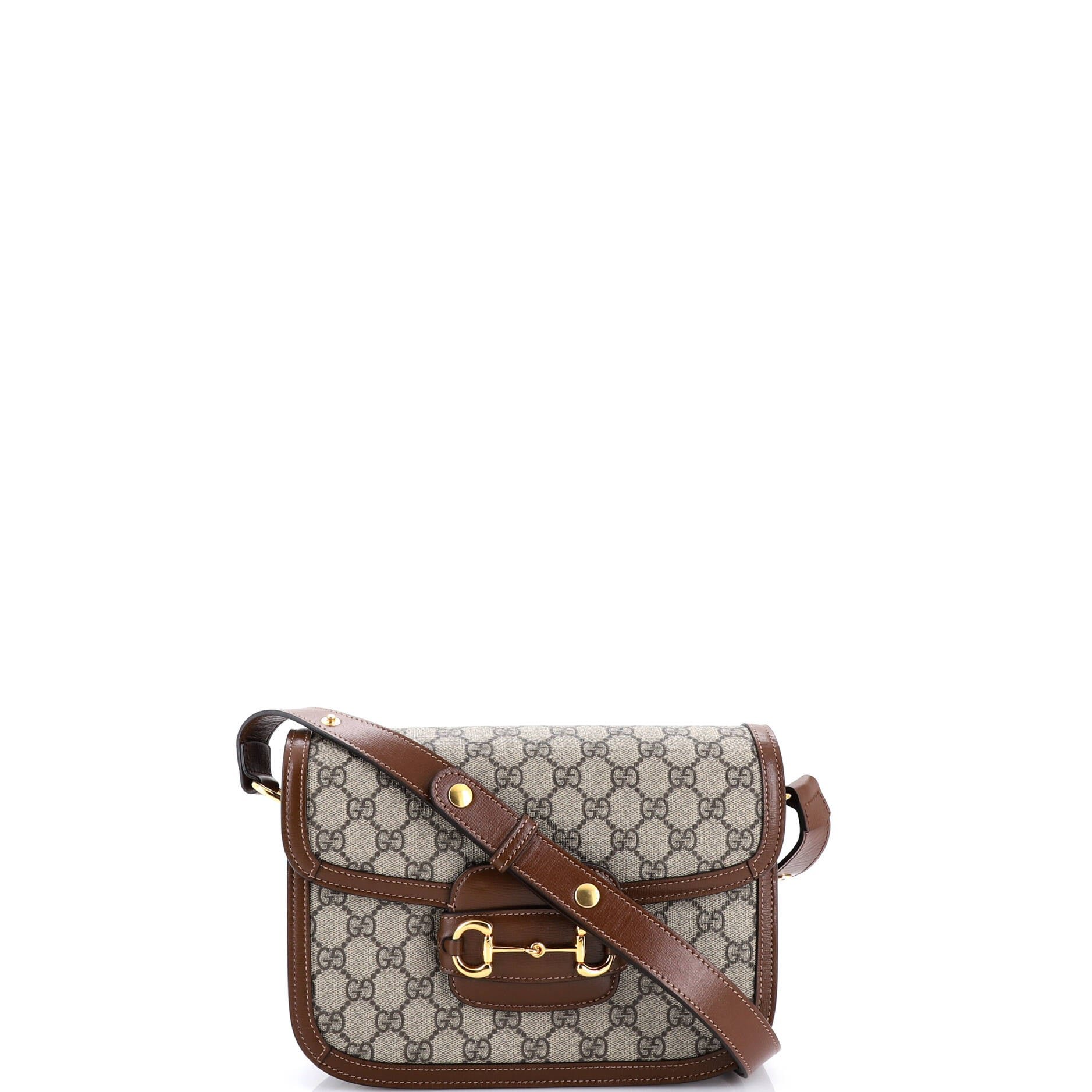 Gucci Horsebit 1955 Shoulder Bag GG Coated Canvas with Leather Small