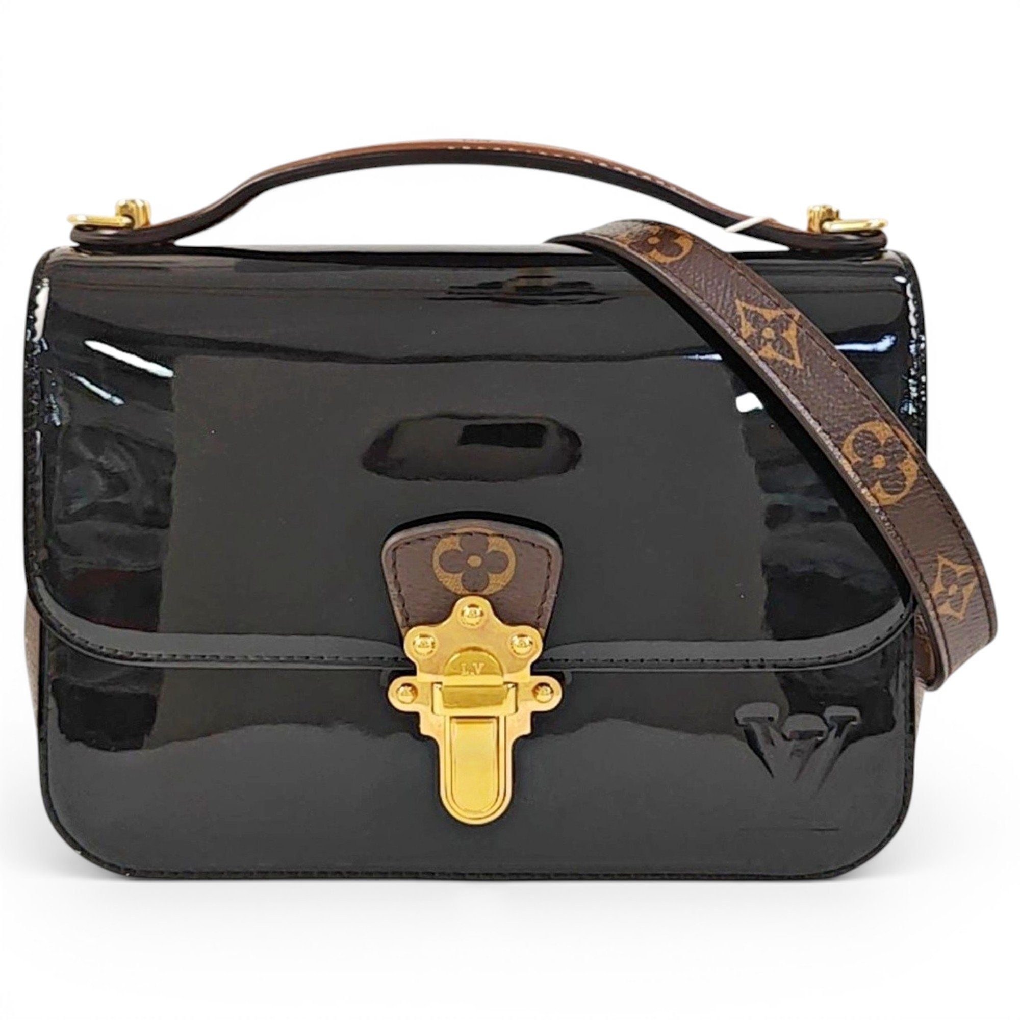 Cherrywood patent leather handbag