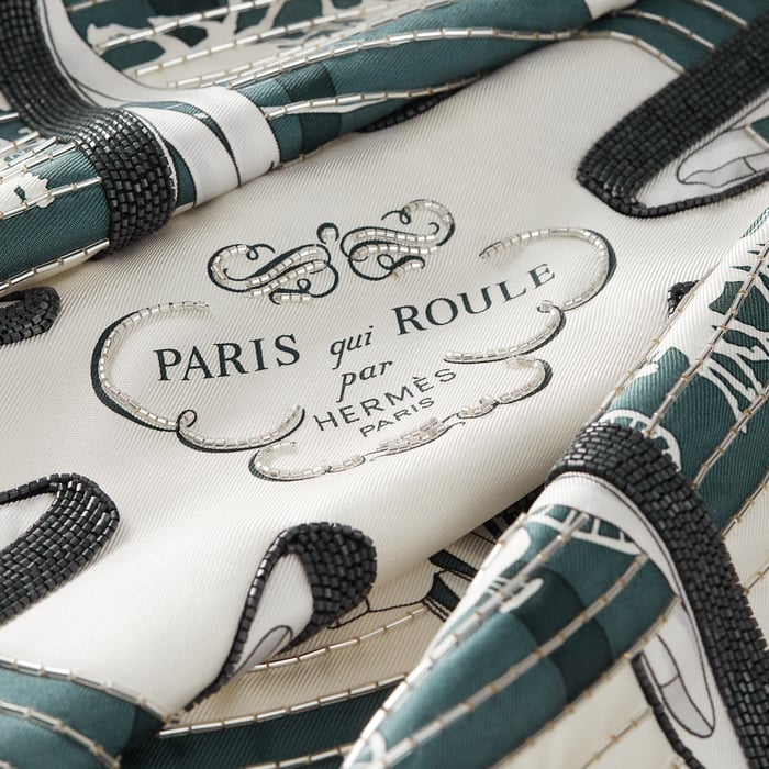 Paris Qui Roule Exceptional Embroidered Scarf 70