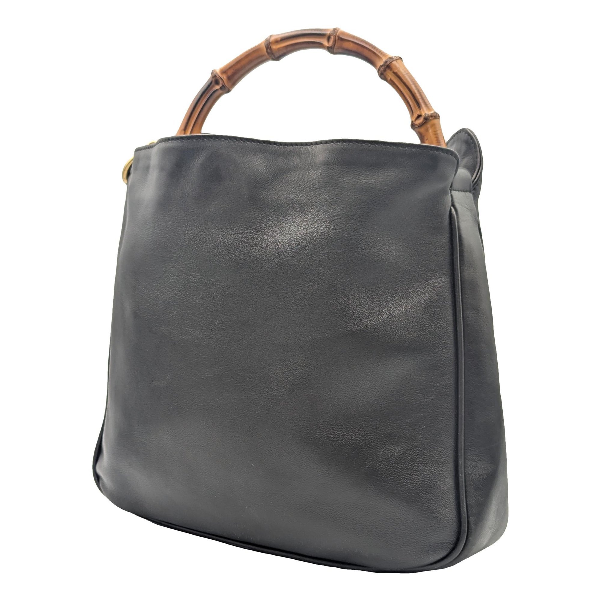 Bamboo Top Handle leather handbag