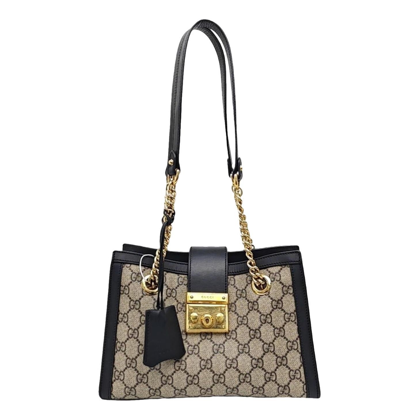 Padlock leather handbag