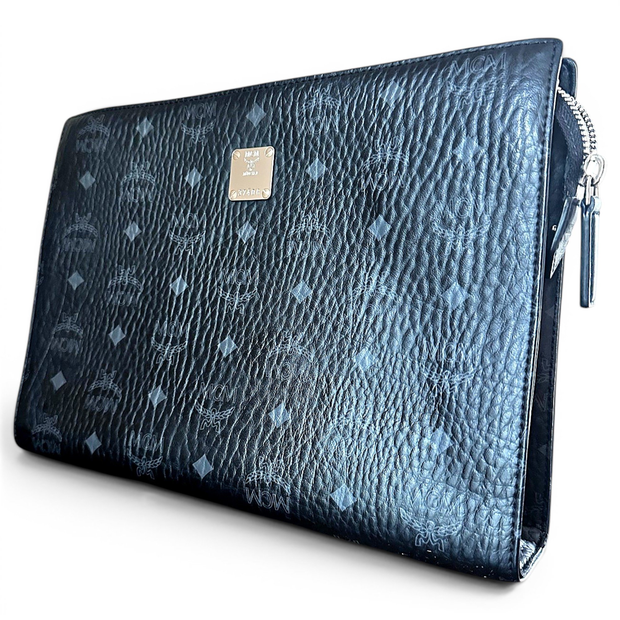Leather clutch bag