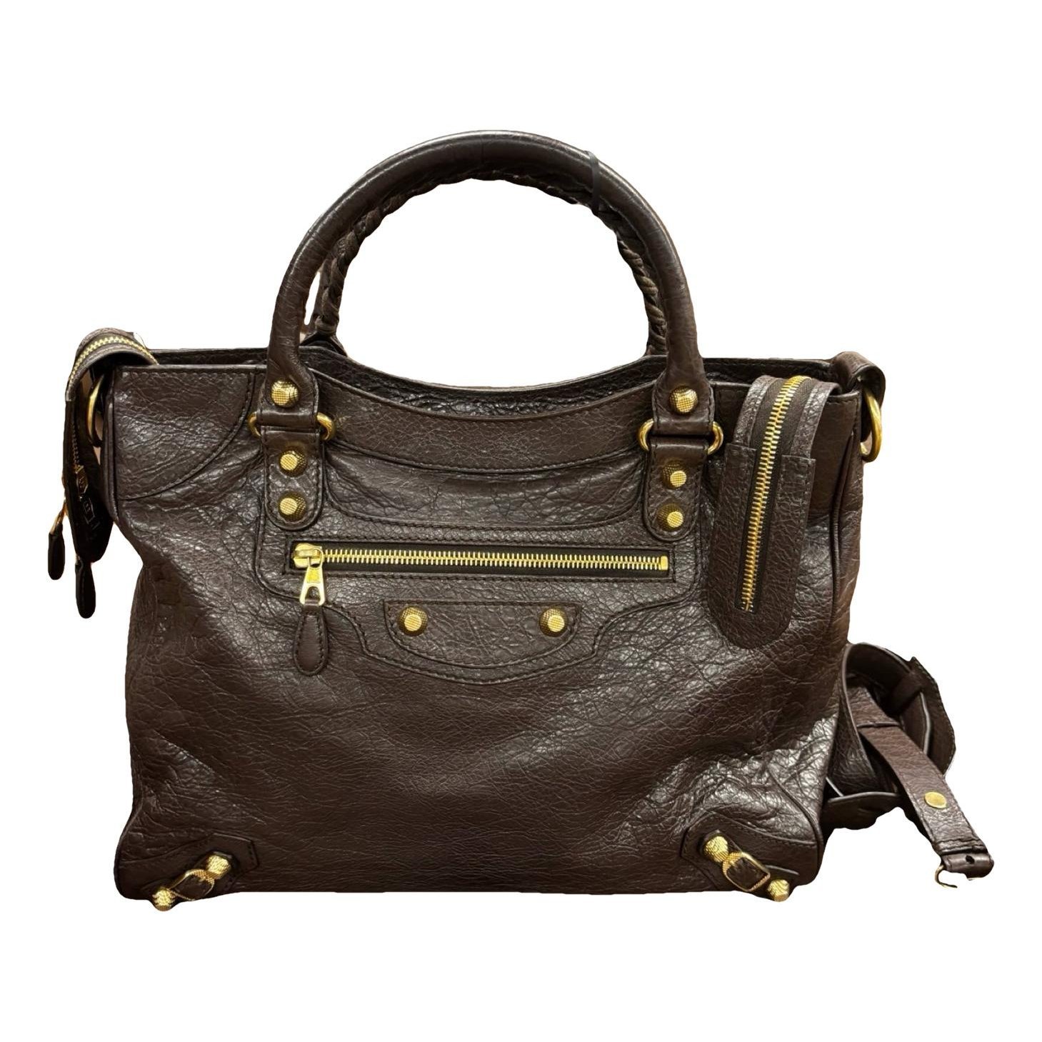 City leather handbag