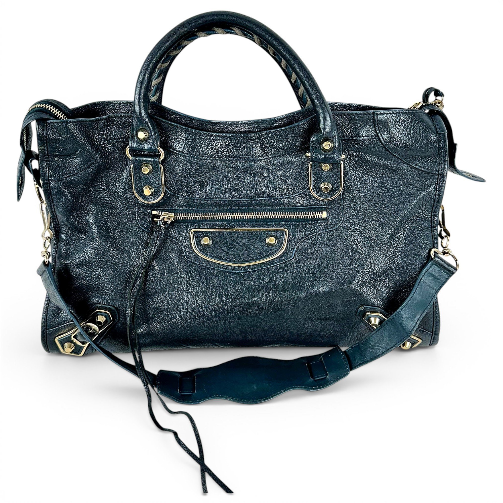 City leather handbag