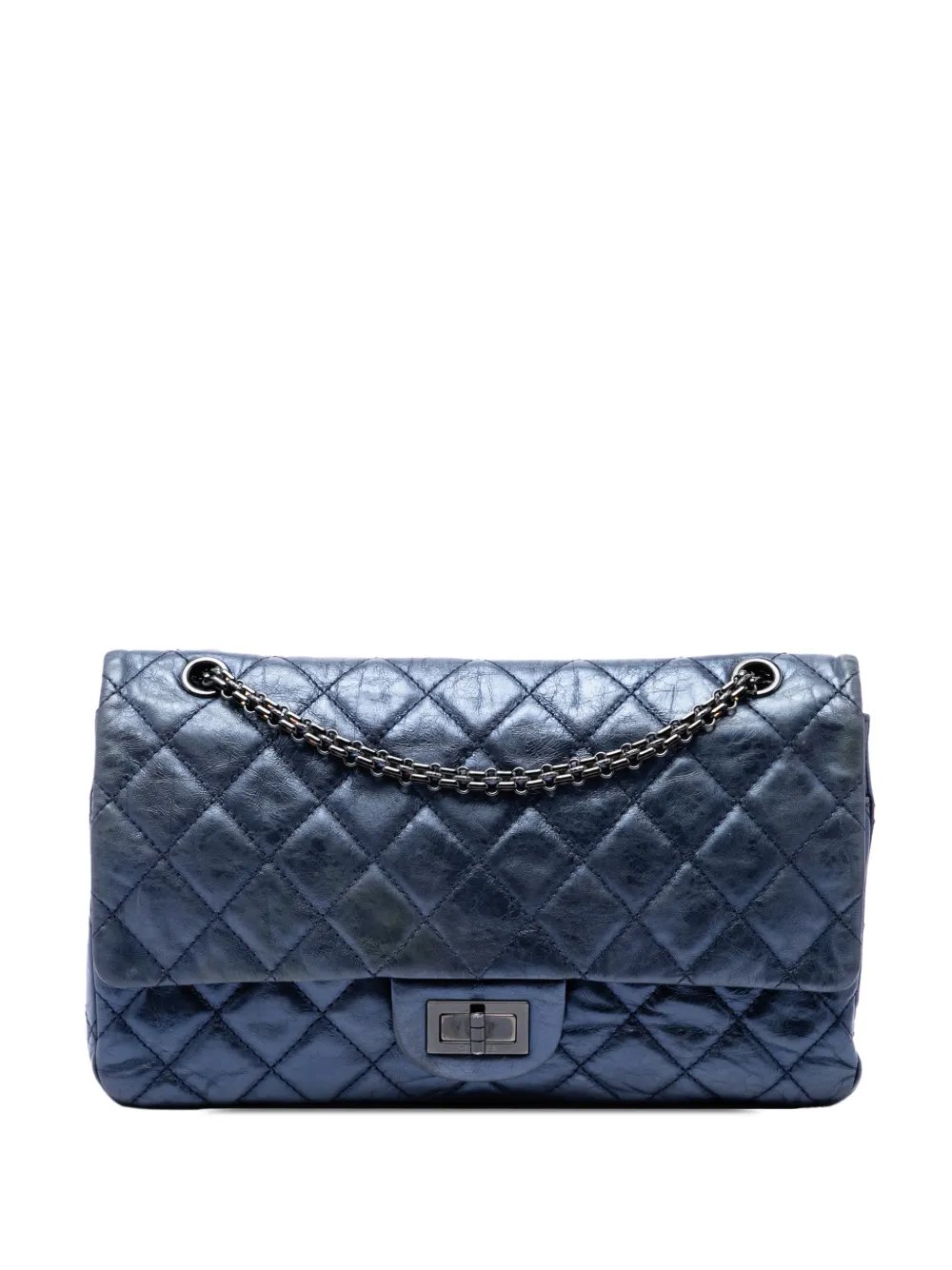 2008-2009 Quilted Metallic Aged Calfskin Reissue 2.55 Double Flap 227 shoulder bag