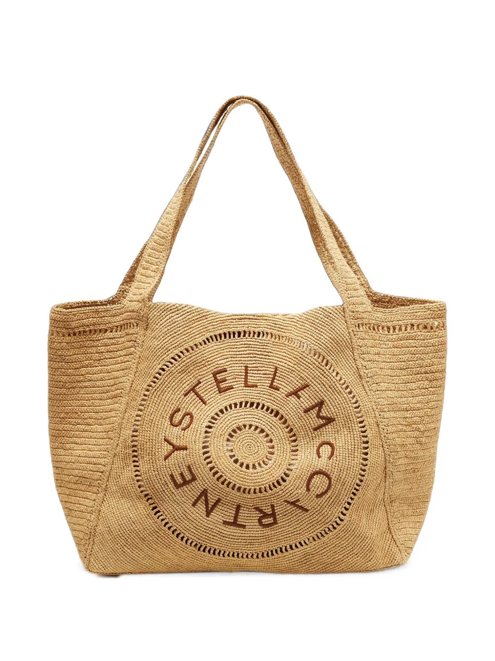 large crochet raffia tote bag