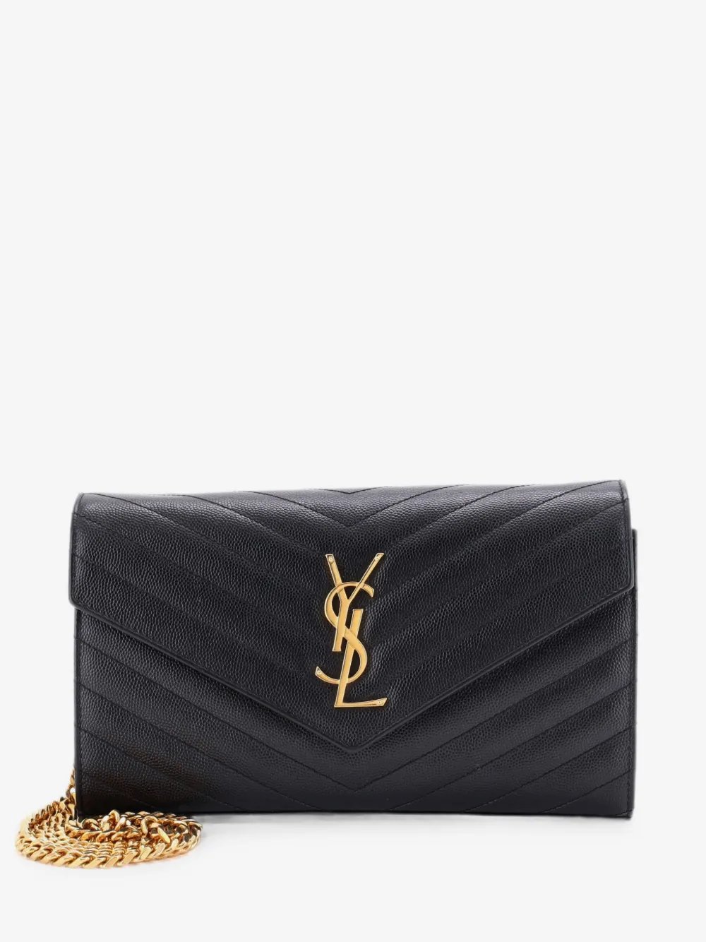 Classic Monogram Wallet on Chain Matelasse Chevron Leather Medium crossbody bag