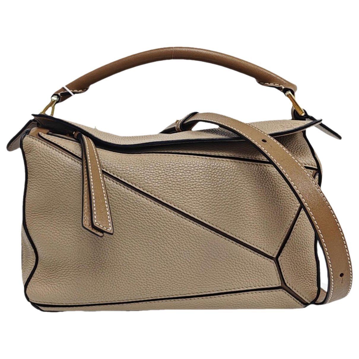 Puzzle leather handbag
