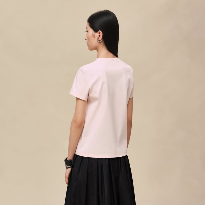 Rose Opaline Printed Straight T-shirt