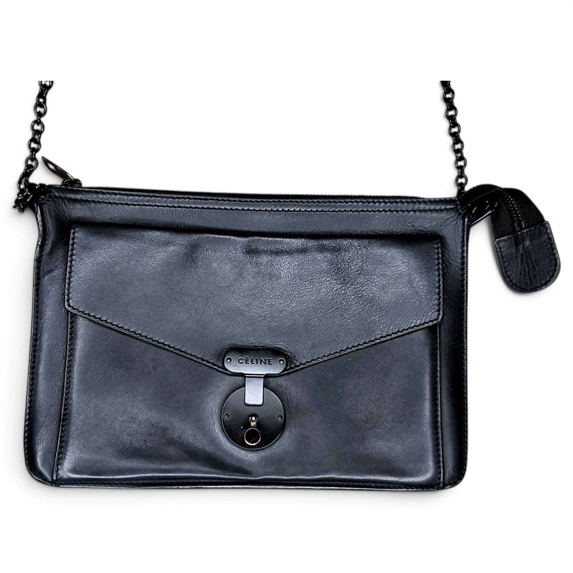 Leather clutch bag