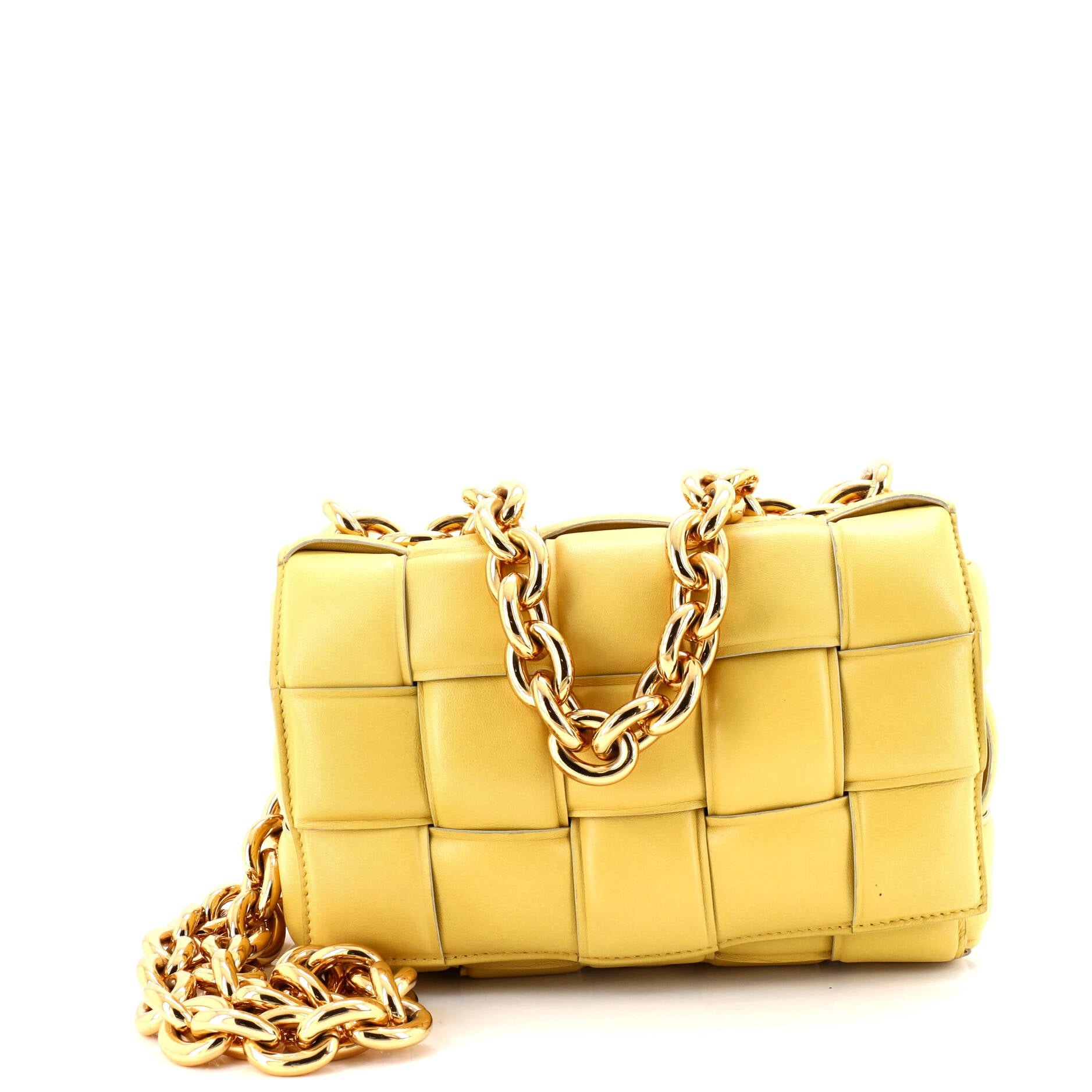 Bottega Veneta Cassette Chain Crossbody Bag Padded Maxi Intrecciato Leather