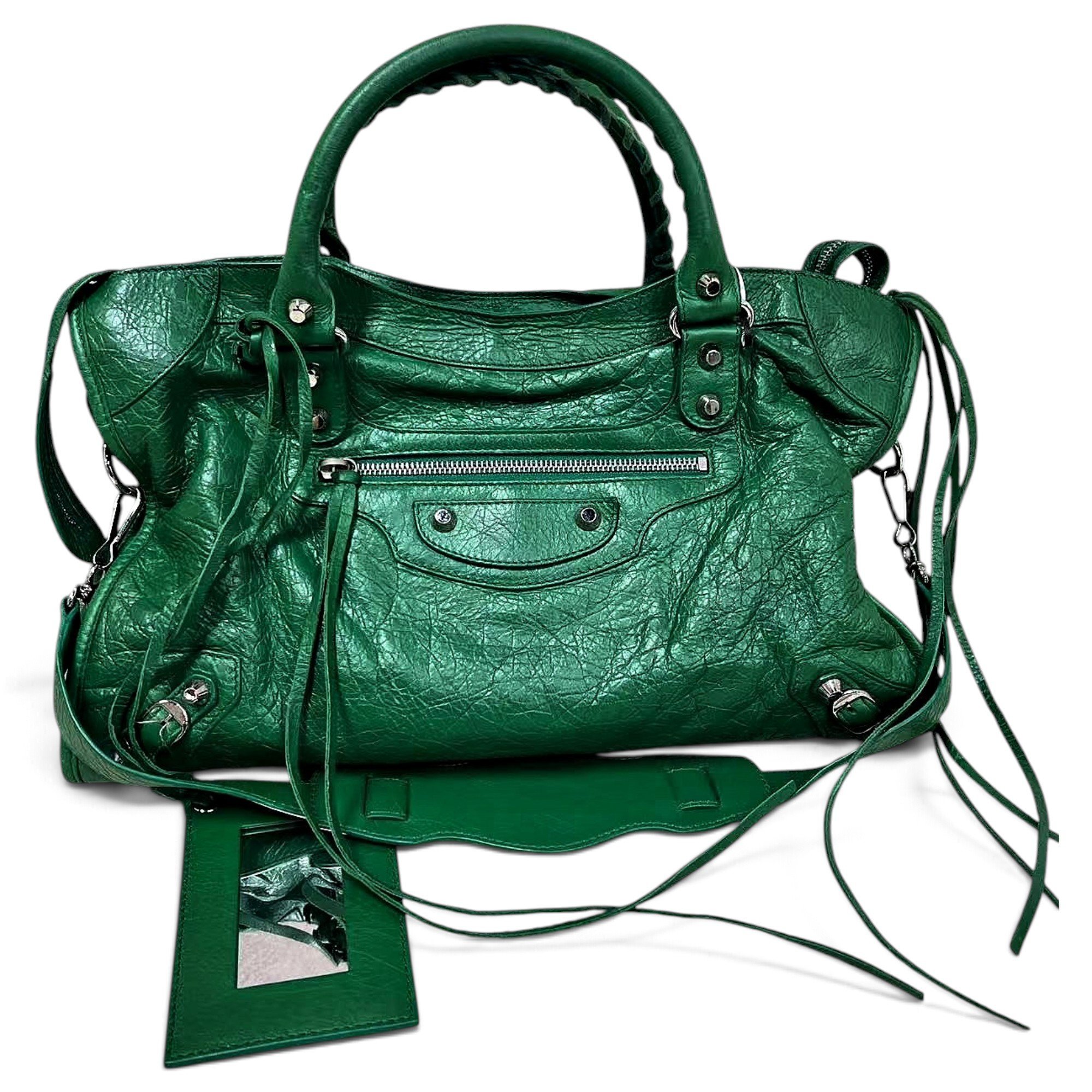 City leather handbag