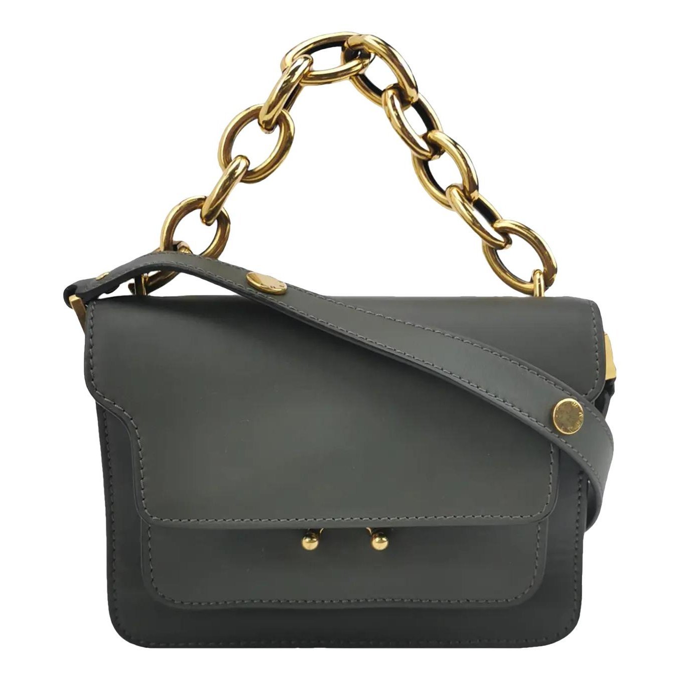 Trunk leather crossbody bag