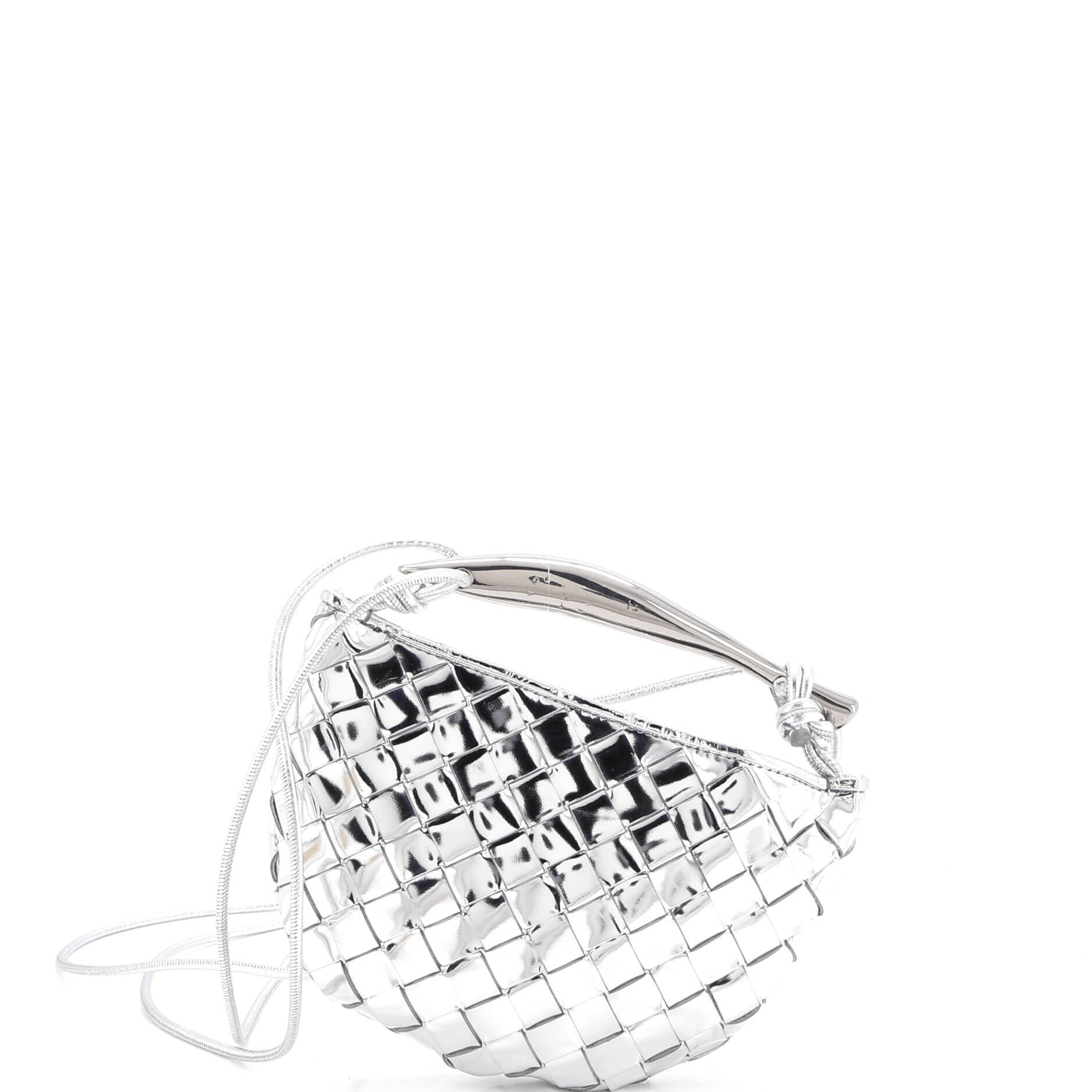 Bottega Veneta Sardine Top Handle Bag Metallic Leather Mini