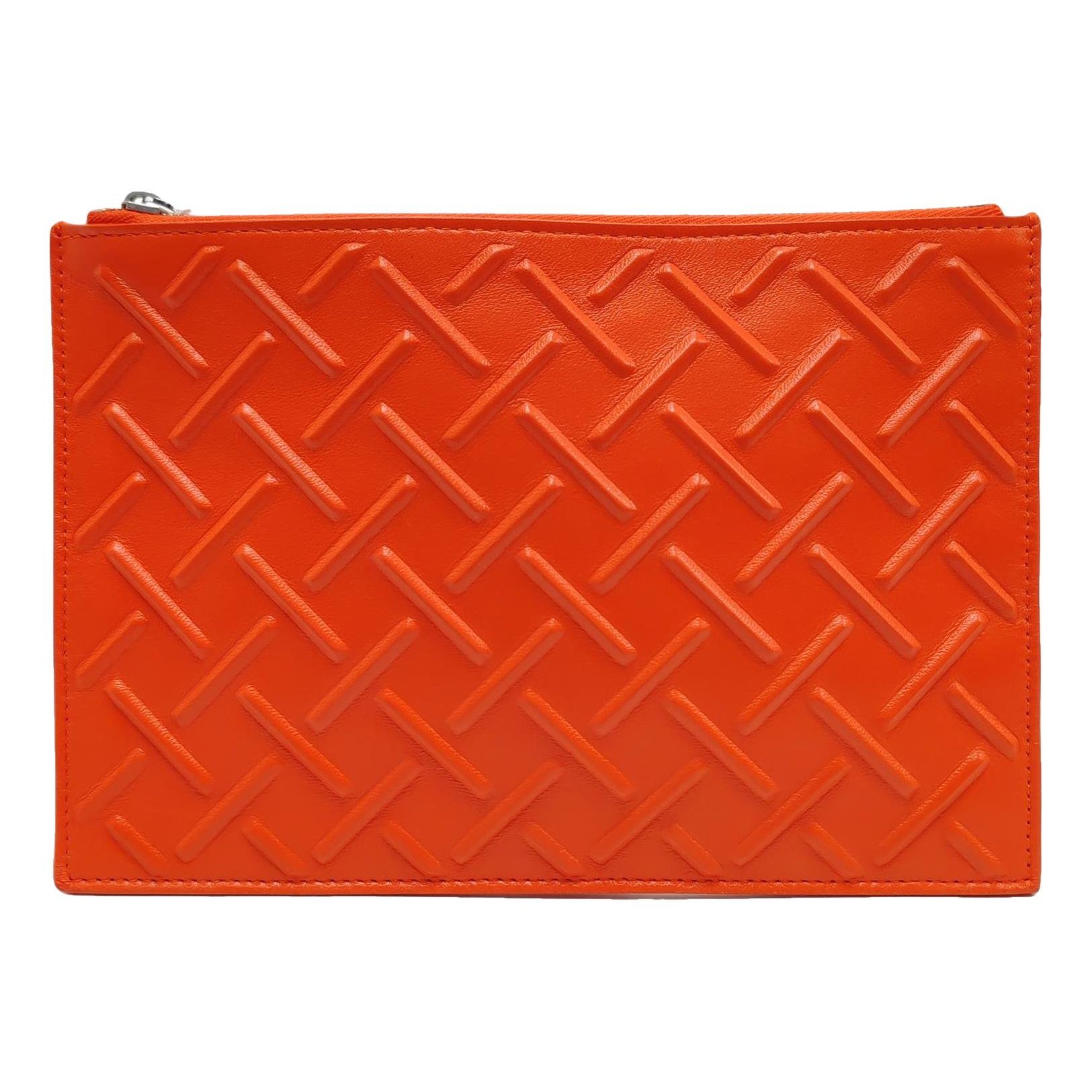 Snap leather clutch bag