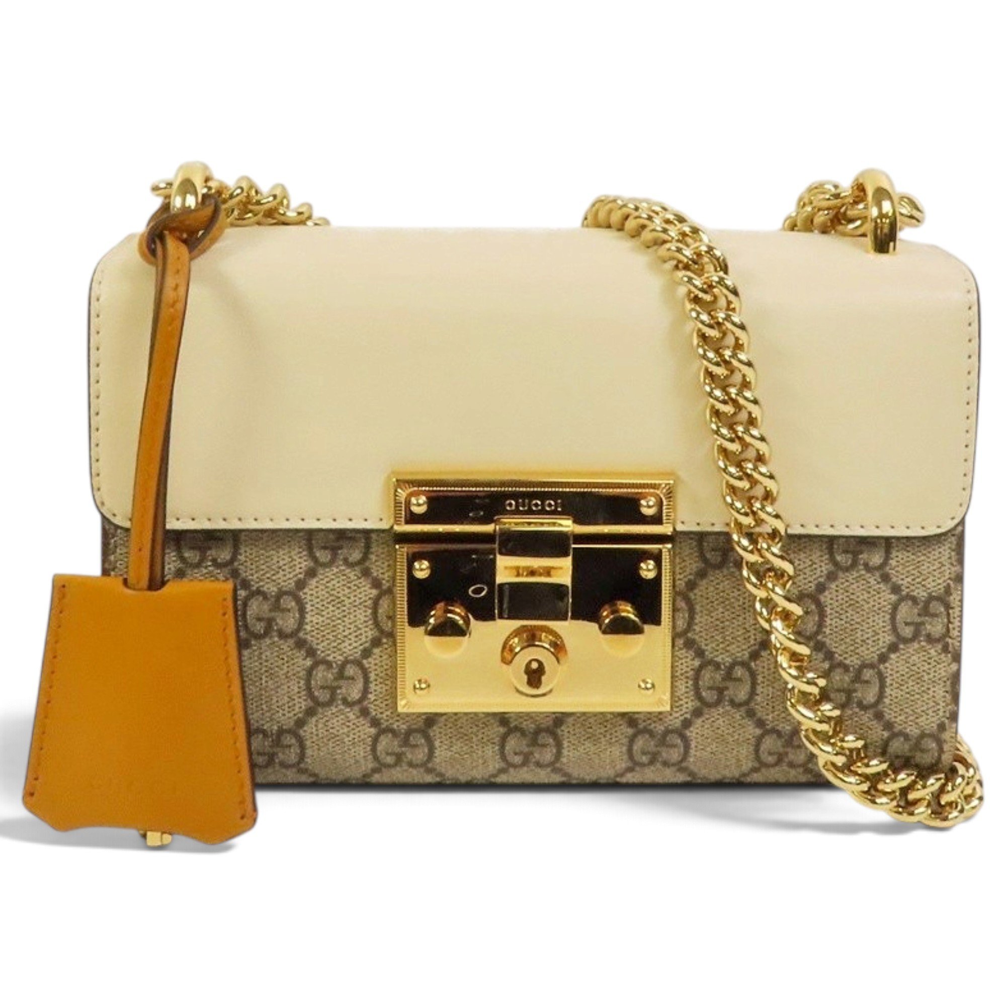 Padlock leather handbag