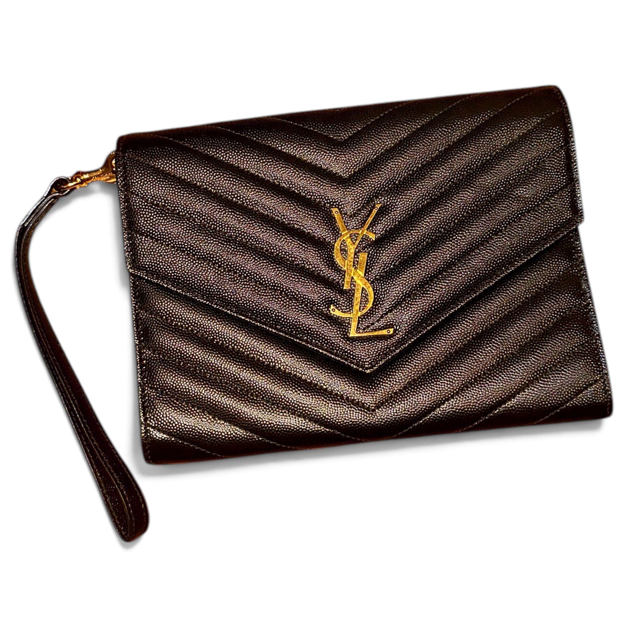 Saint Laurent Cassandre leather clutch bag