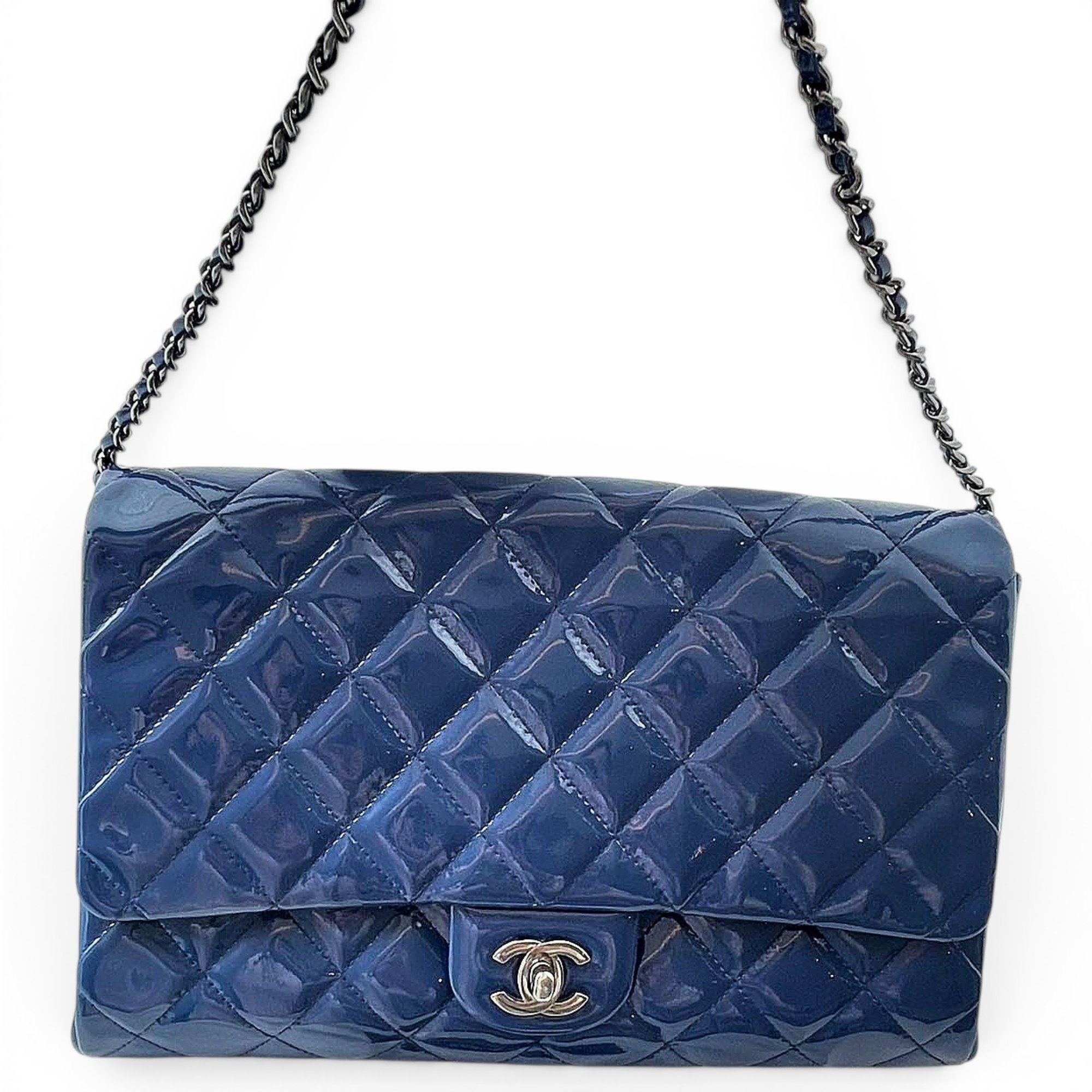 Wallet On Chain Gabrielle patent leather crossbody bag