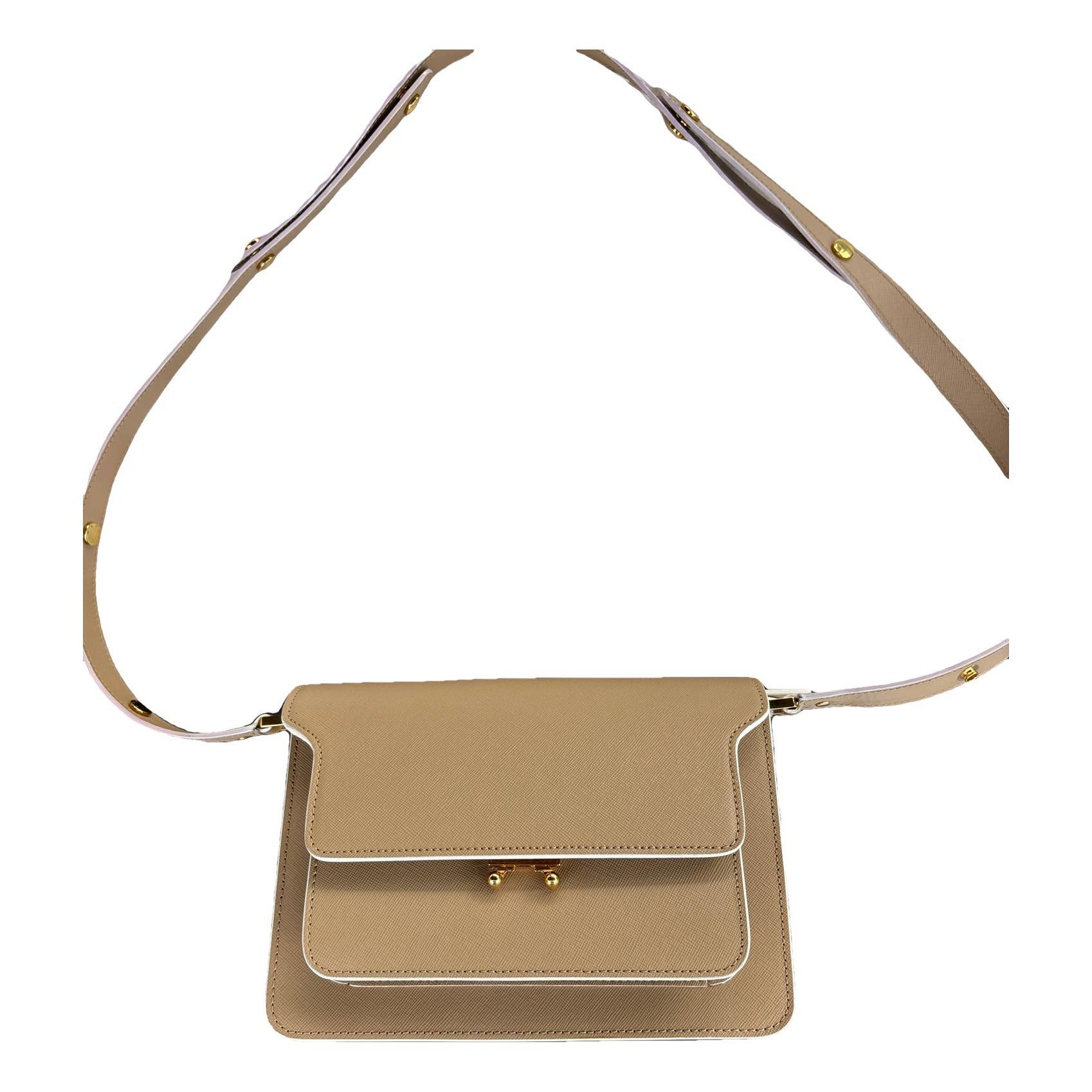 Trunk leather crossbody bag