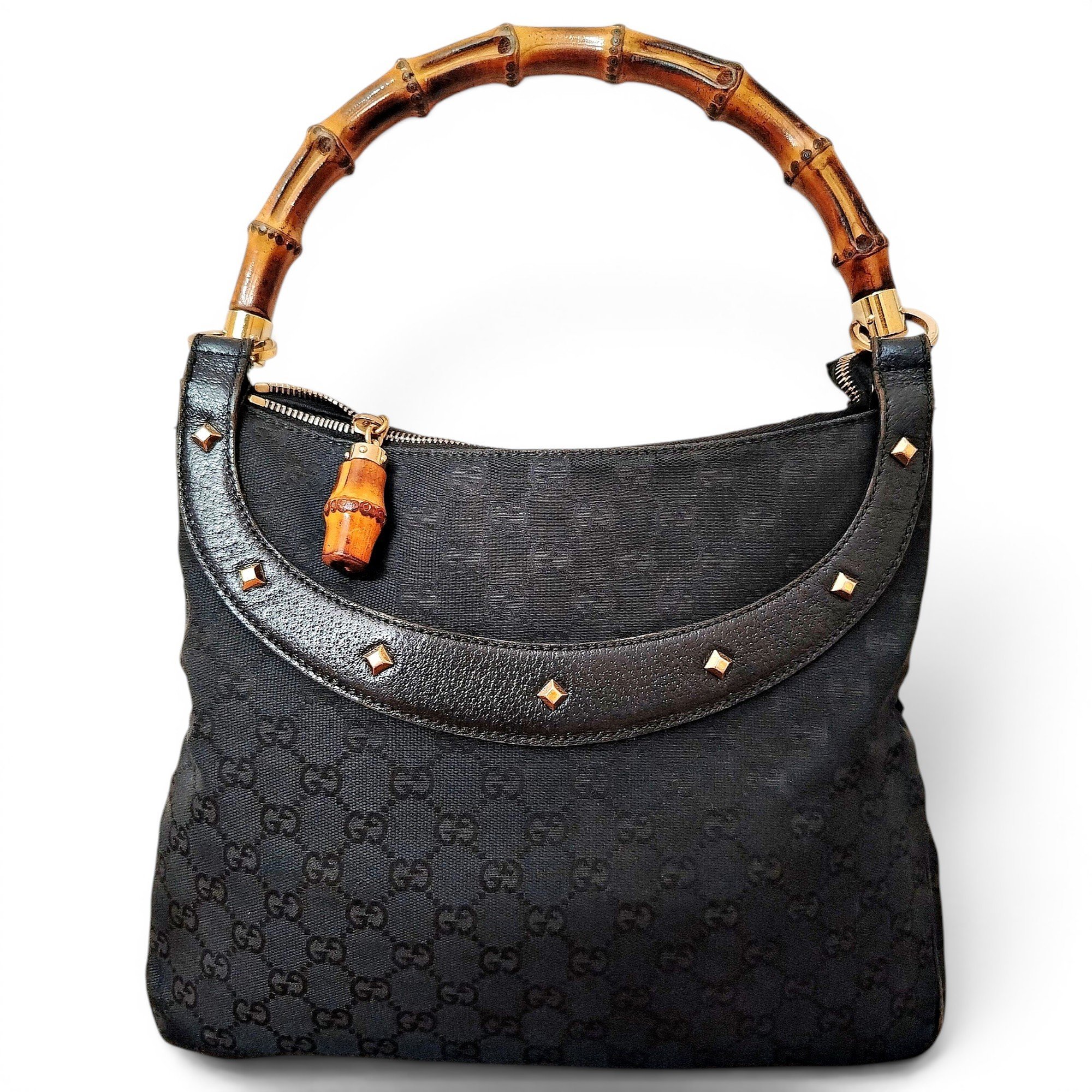 Vintage Bamboo Hobo cloth handbag