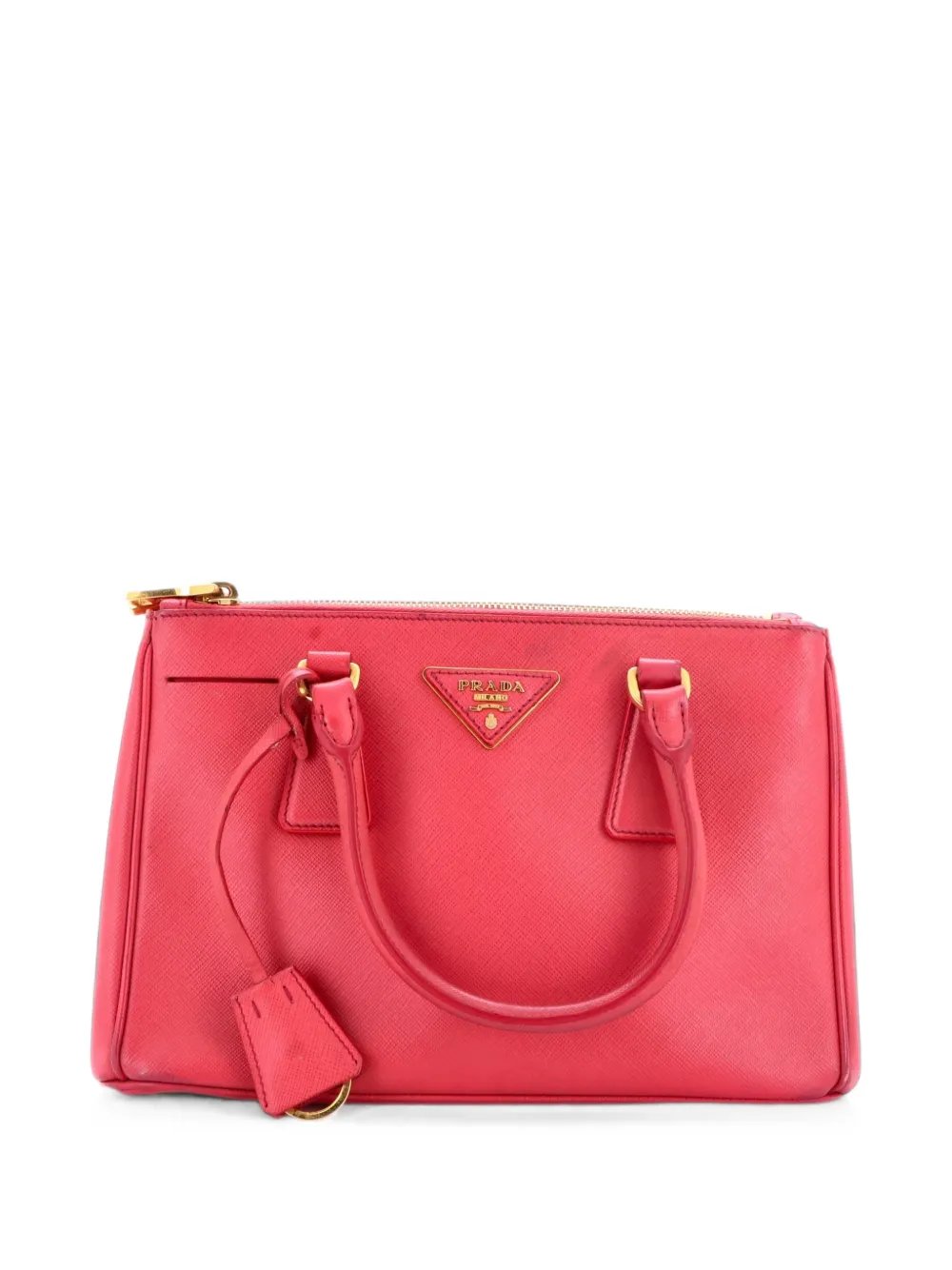 Bicolor Double Zip Lux Tote Saffiano Leather Mini satchel