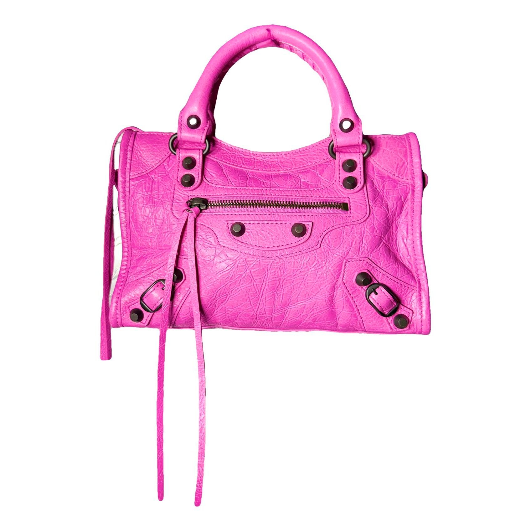 City leather handbag