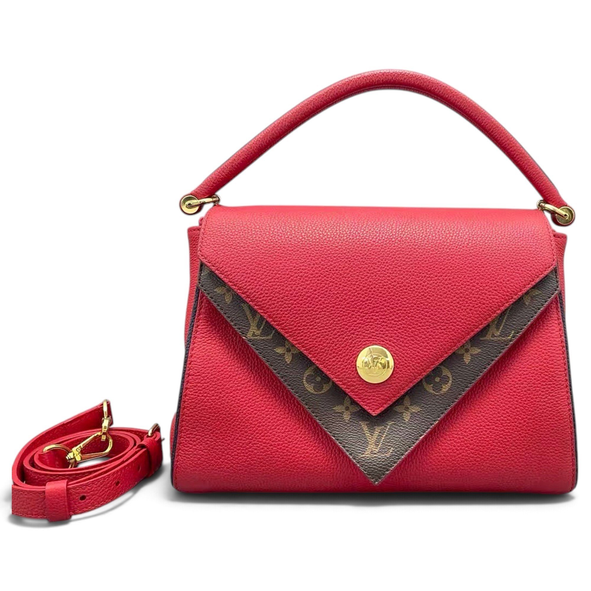 Double V leather handbag