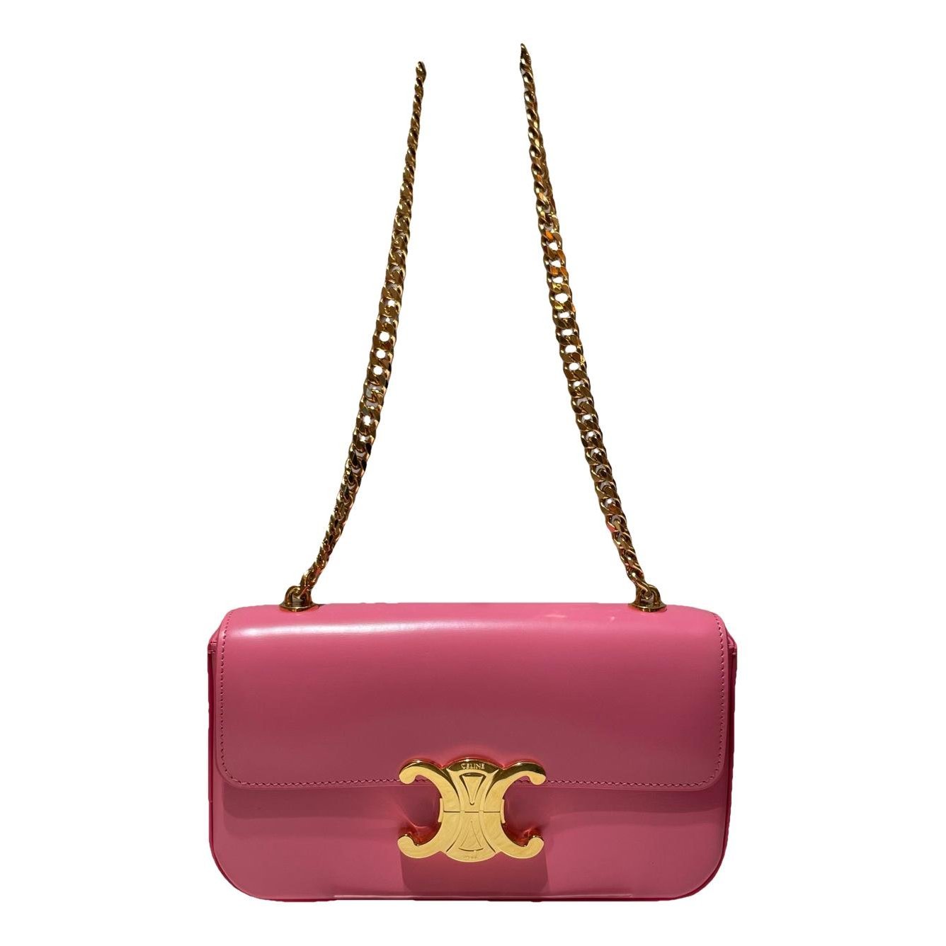 Triomphe chain leather handbag