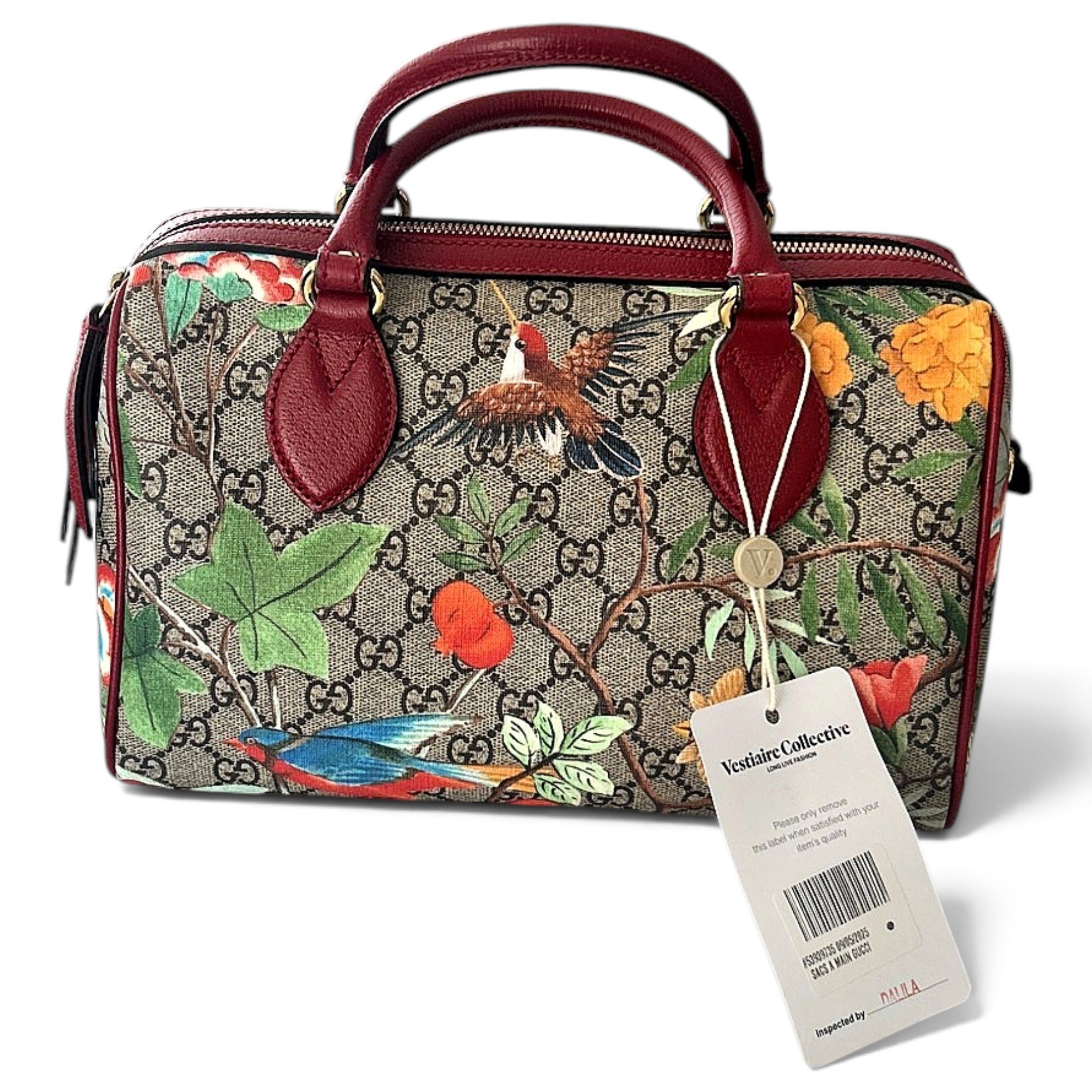 Boston leather bowling bag