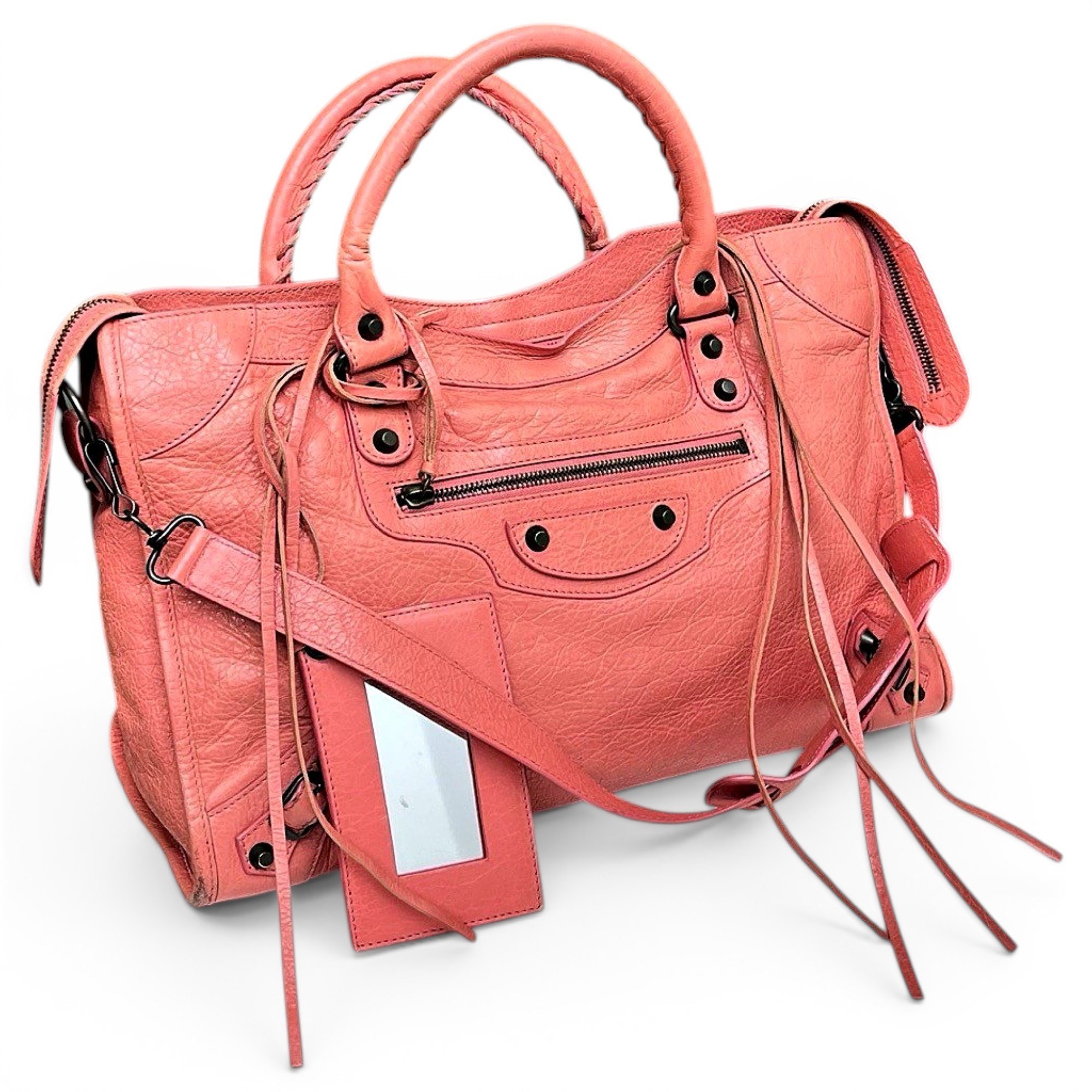 City leather handbag