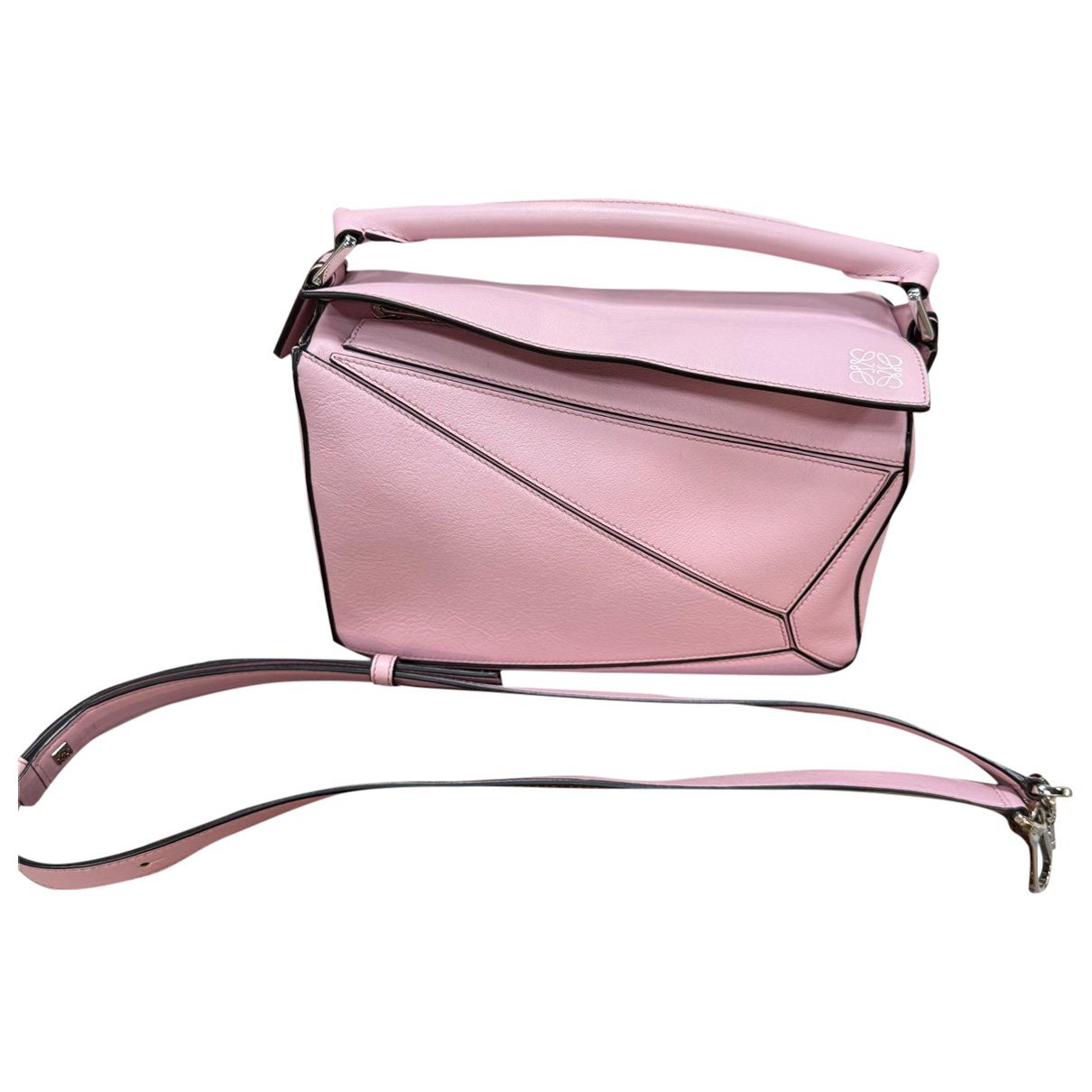 Puzzle leather handbag