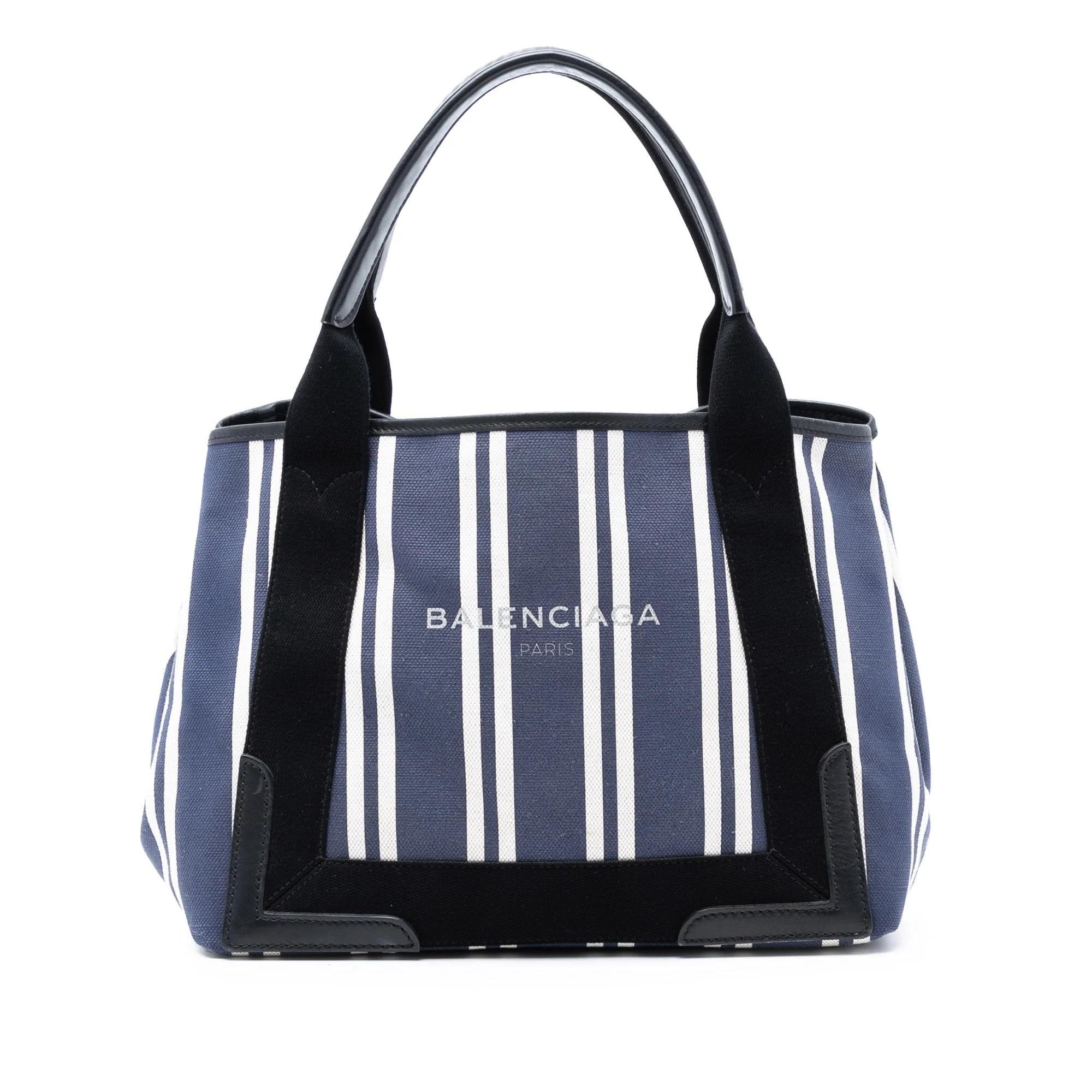 Navy cabas cloth handbag