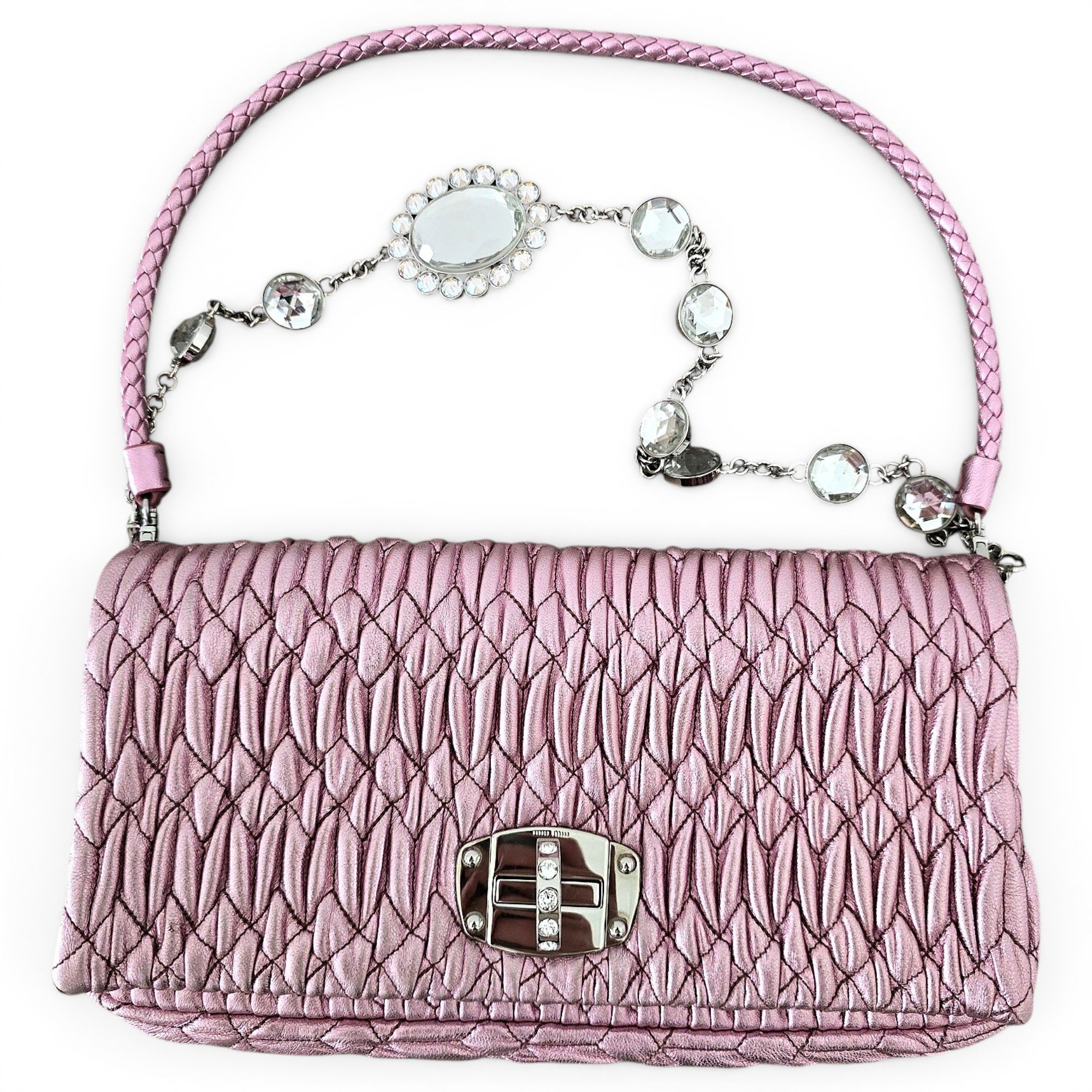 Matelassé leather handbag