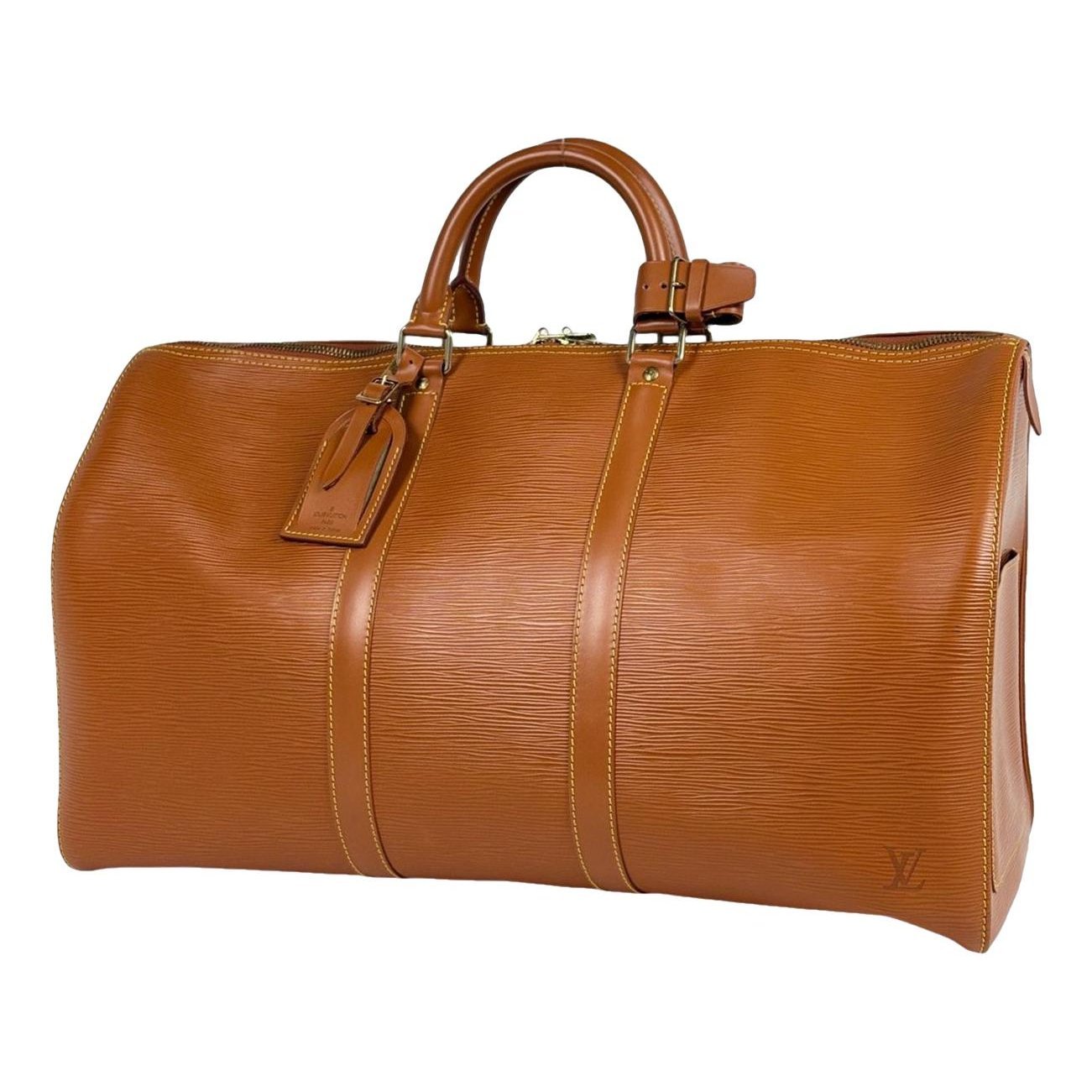 Keepall leather travel bag